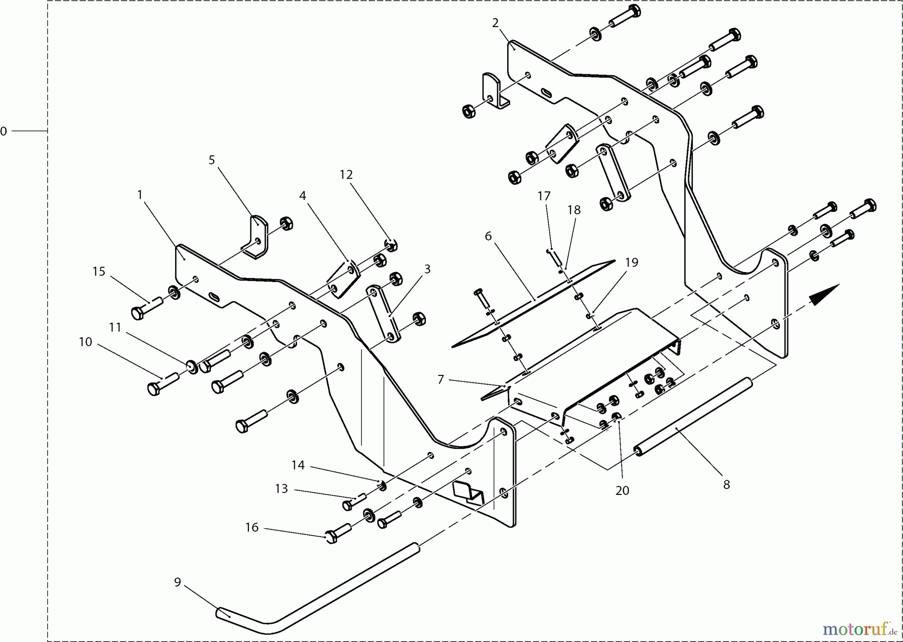  Dolmar Rasentraktoren Zubehör RS-120, TA-250, TK-420, TK-520, TS-125 1  Anbaurahmen (Basiswechsler) 92 cm