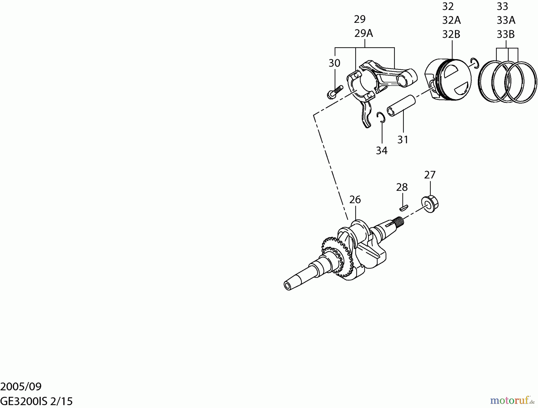  Dolmar Stromerzeuger GE-3200 IS 2  Kurbelwelle, Kolben
