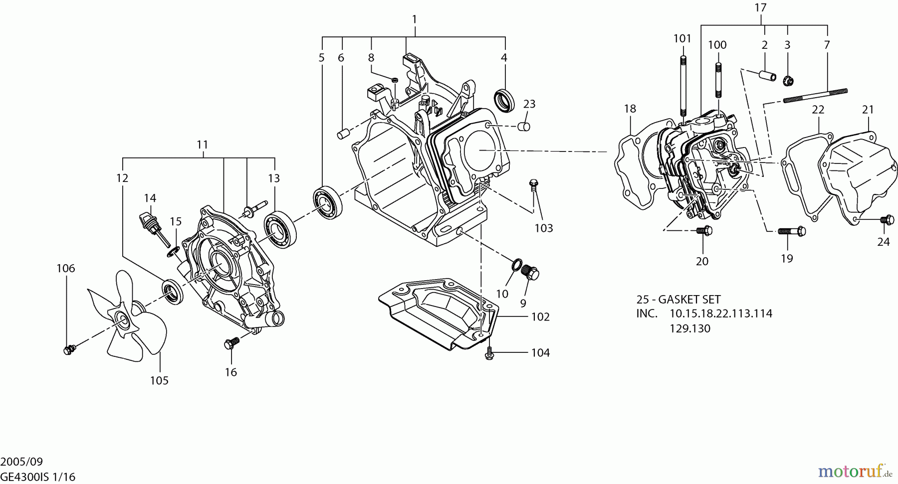  Dolmar Stromerzeuger GE-4300 IS 1  Kurbelgehäuse, Zylinder