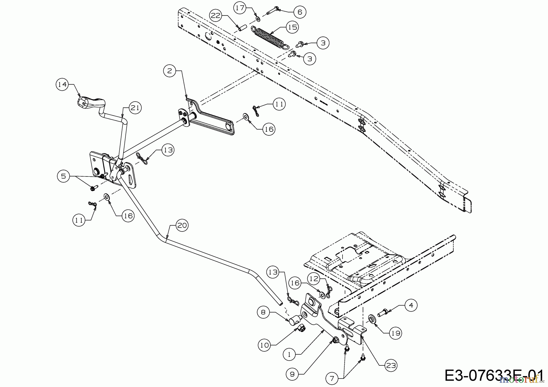  MTD Rasentraktoren Minirider 76 RDE 13A226SD600  (2019) Mähwerksaushebung
