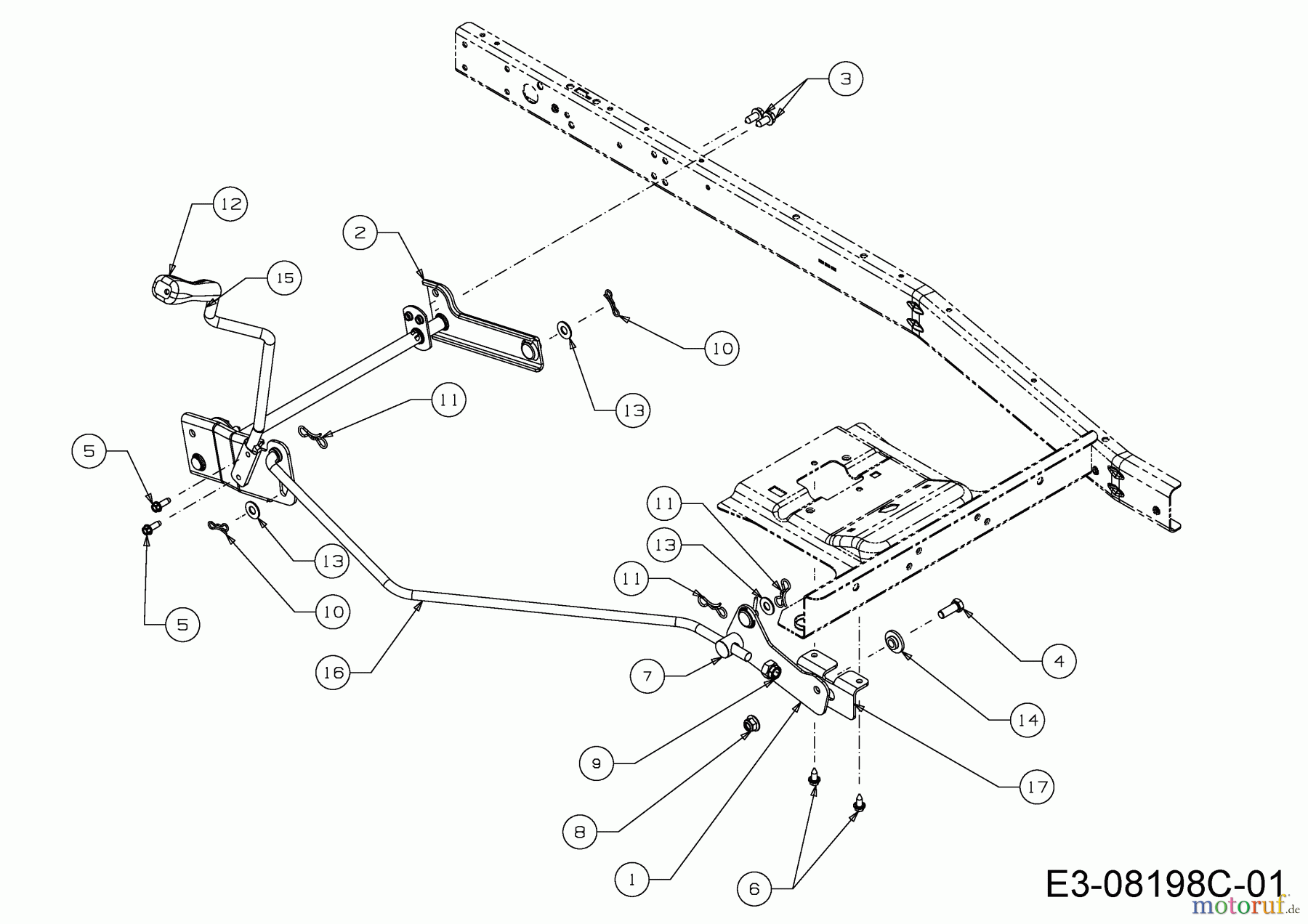 MTD Rasentraktoren Minirider 60 RDHE 13A521SC600  (2019) Mähwerksaushebung