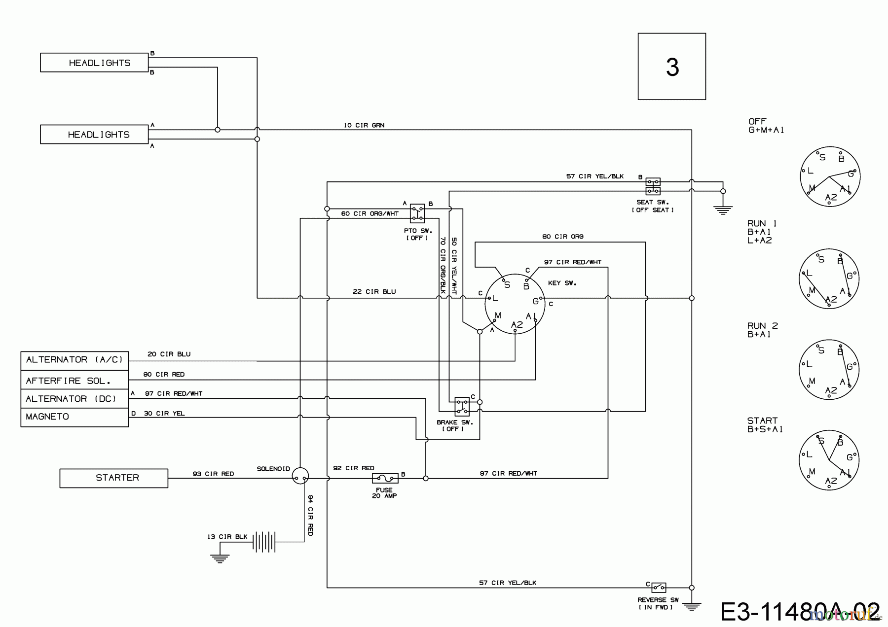 MTD Rasentraktoren MTD 96 13B7765F600 (2022) Schaltplan
