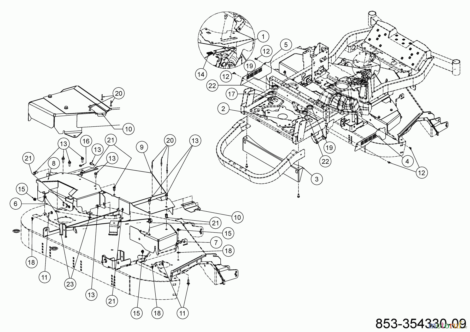  Cub Cadet Zero Turn XZ7 L152I ULTIMA 47ATAHA8603 (2023) Verkleidungen Mähdeck