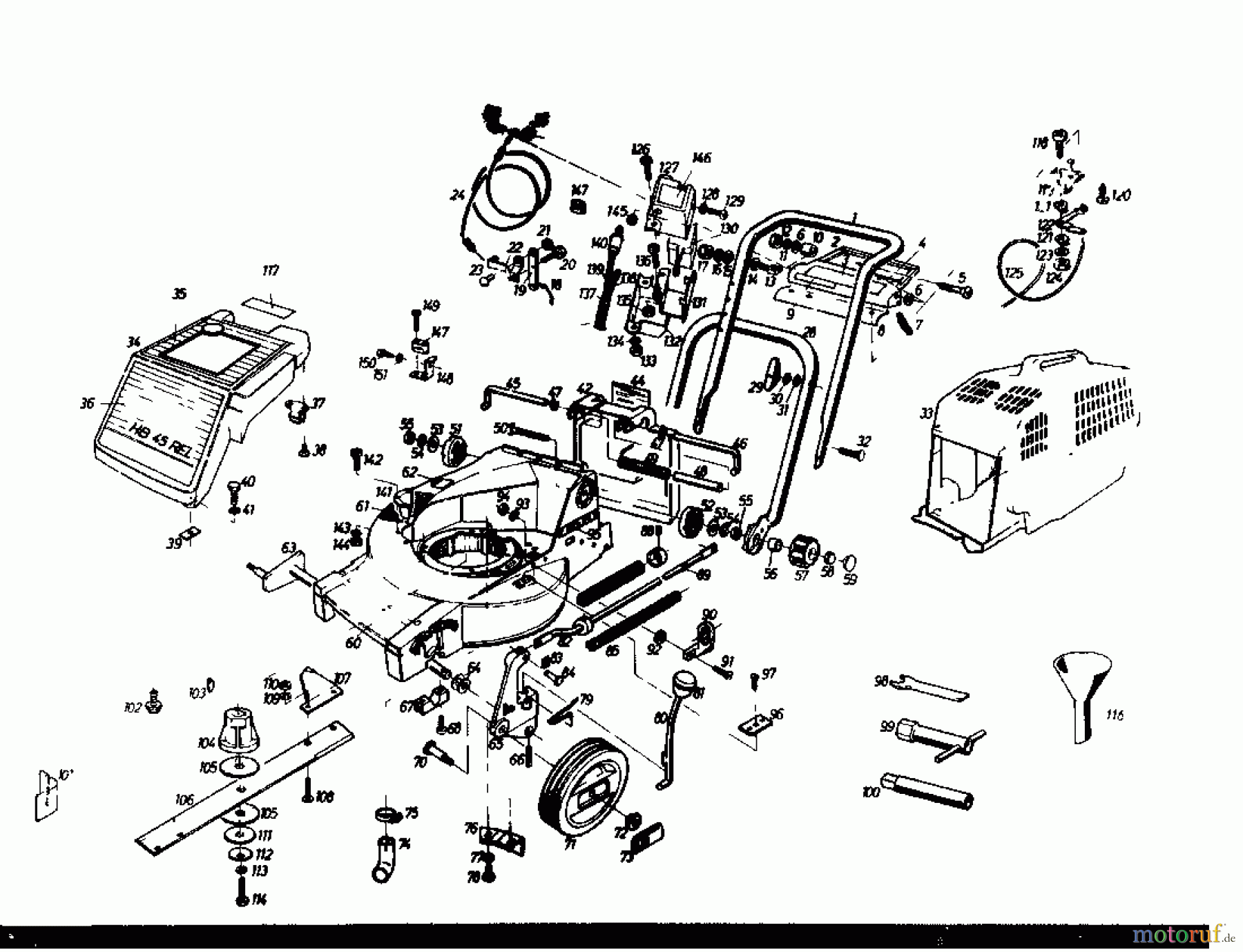  Gutbrod Motormäher mit Antrieb HB 45 REL 02885.01  (1985) Grundgerät