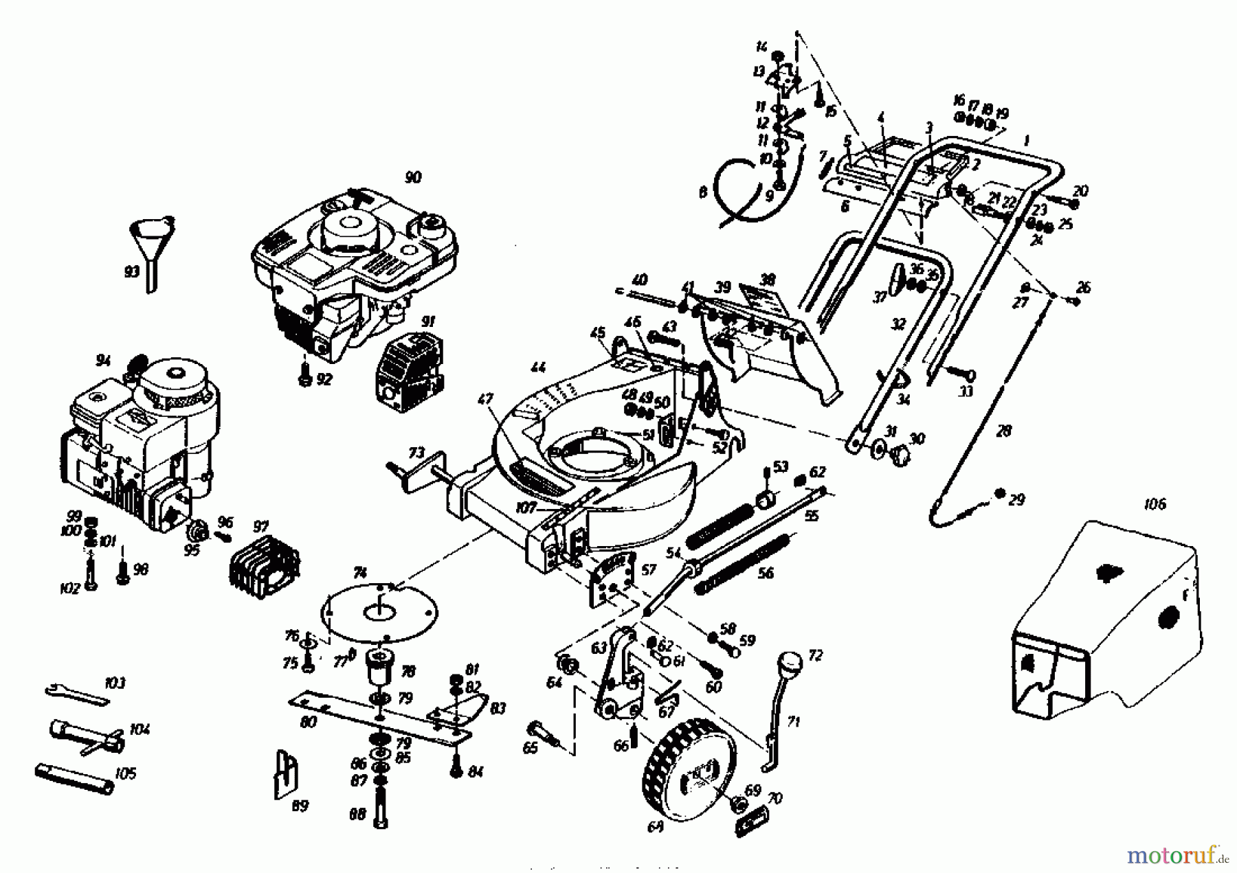  Gutbrod Motormäher mit Antrieb HB 55 R 02882.01  (1985) Grundgerät