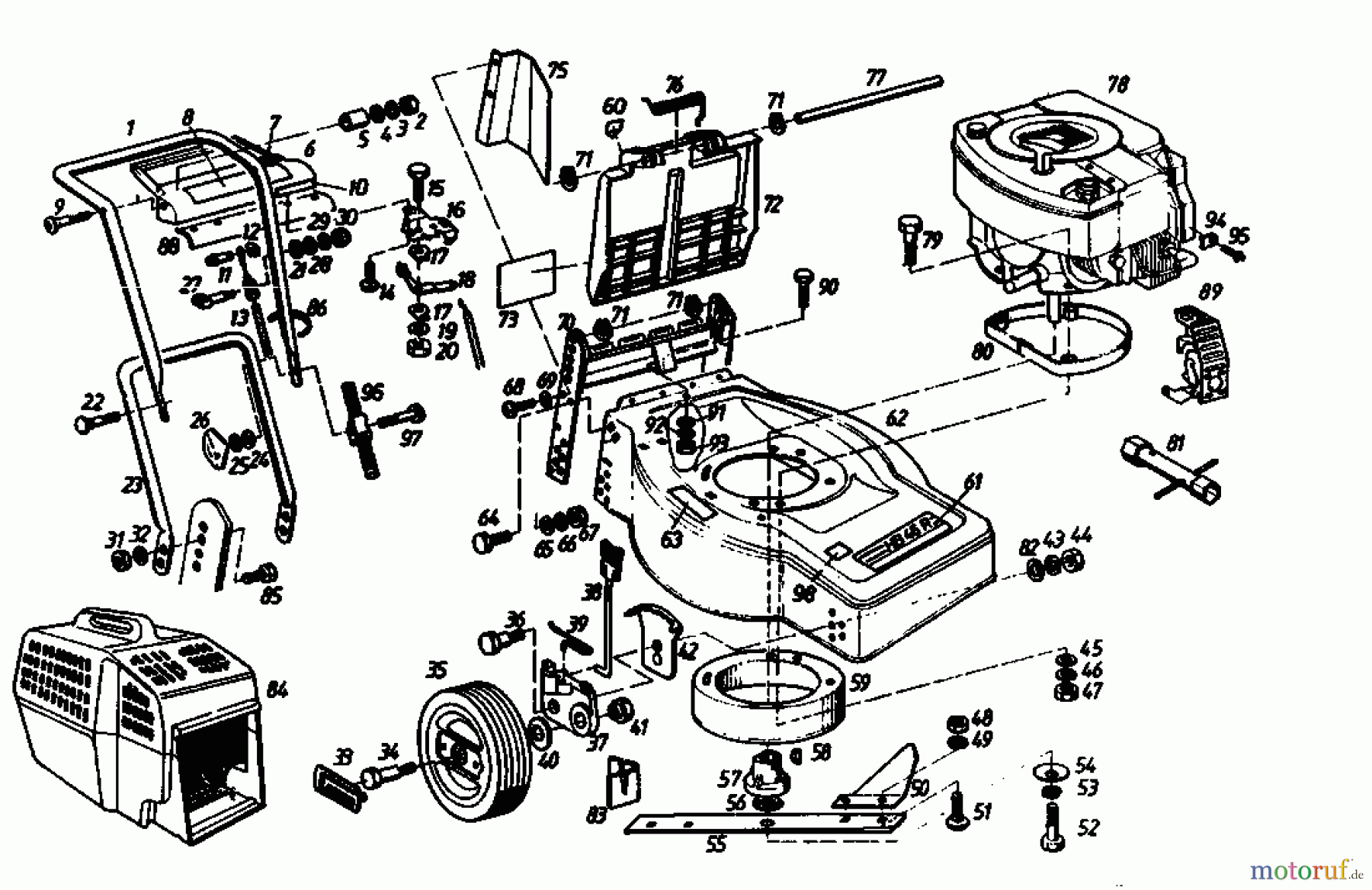  Gutbrod Motormäher mit Antrieb HB 46 R 02877.02  (1986) Grundgerät
