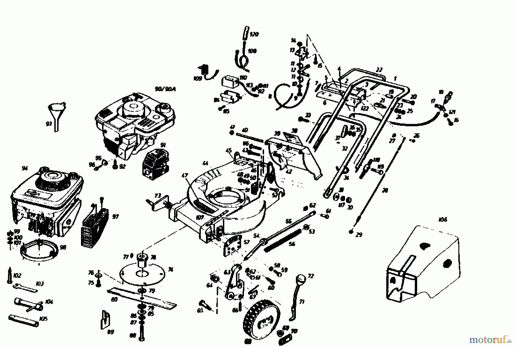  Gutbrod Motormäher mit Antrieb HB 55 R 02882.01  (1986) Grundgerät