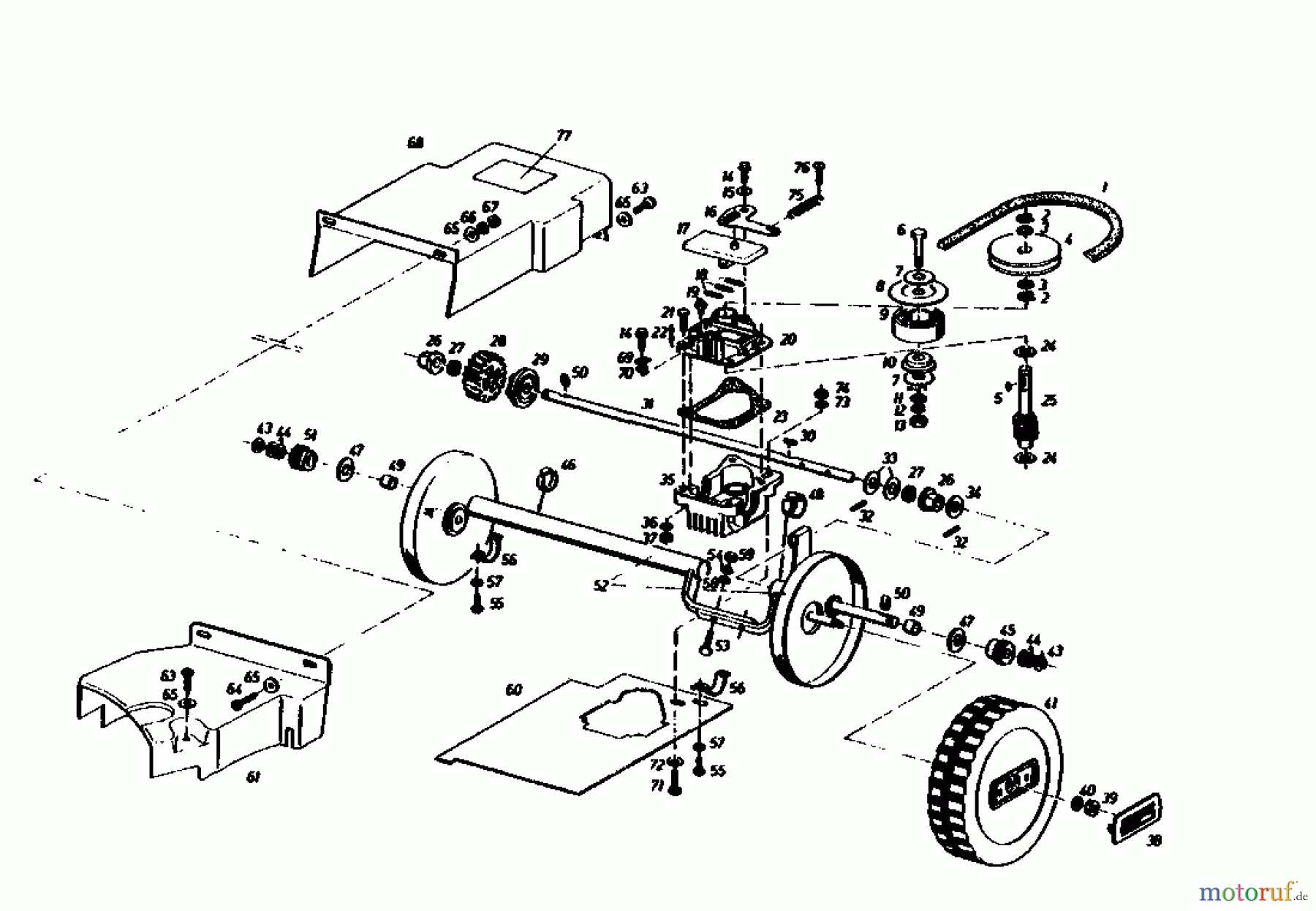  Gutbrod Motormäher mit Antrieb HB 55 R 02882.01  (1986) Getriebe
