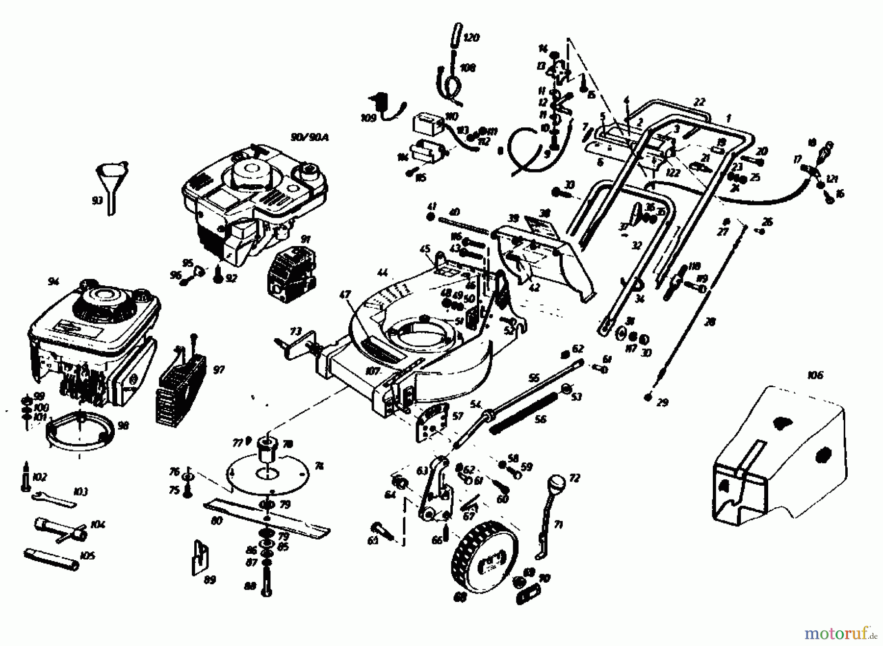  Gutbrod Motormäher mit Antrieb HB 55 REL 02882.02  (1986) Grundgerät
