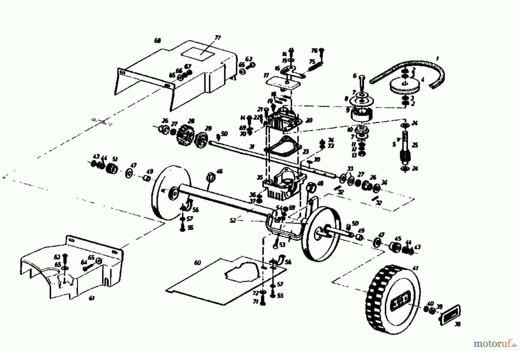  Gutbrod Motormäher mit Antrieb HB 55 REL 02882.02  (1986) Getriebe