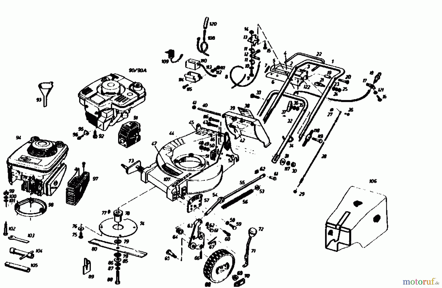  Gutbrod Motormäher mit Antrieb HB 55 R 02882.04  (1986) Grundgerät