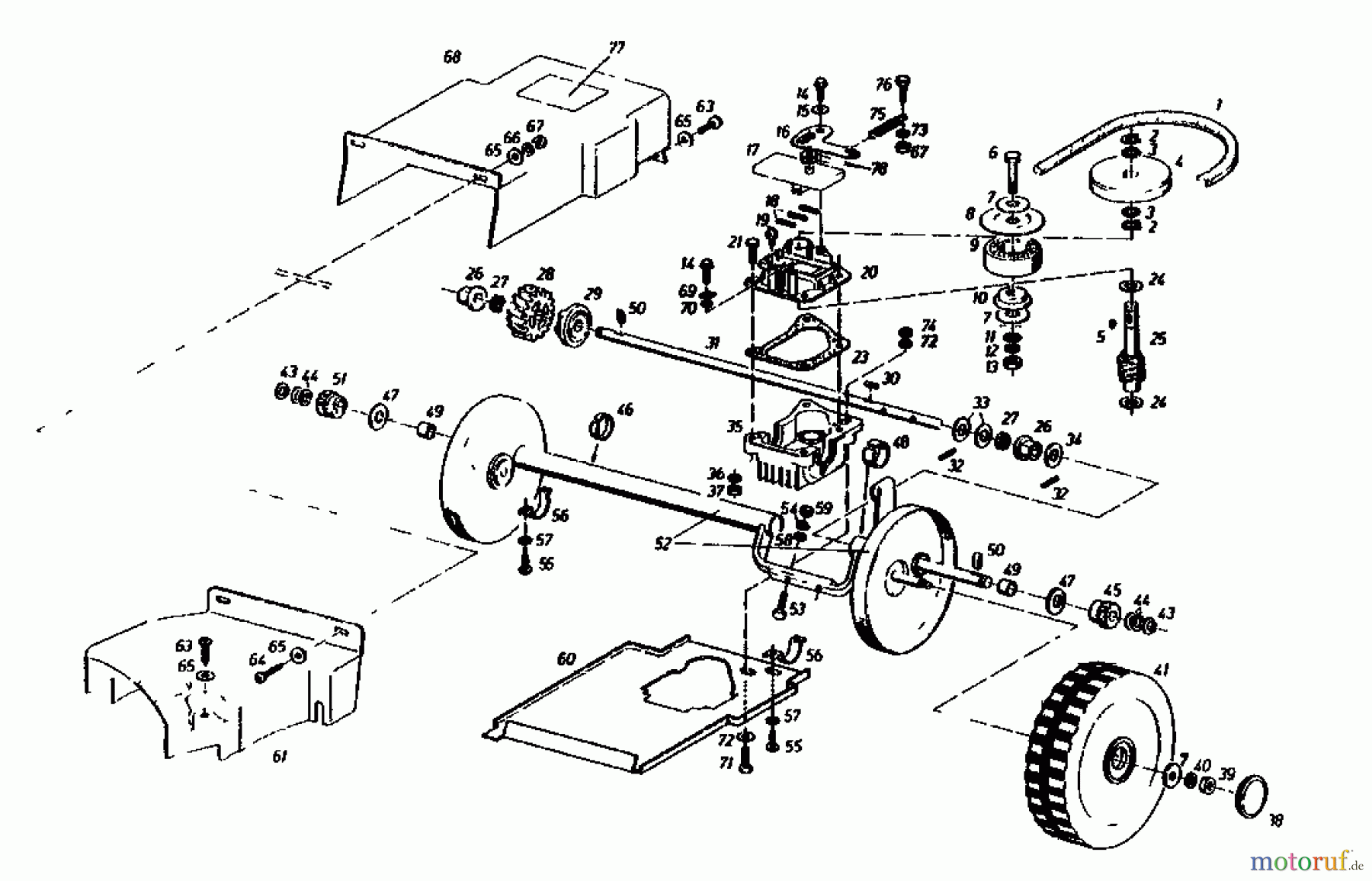  Gutbrod Motormäher mit Antrieb HB 55 REL 02882.06  (1987) Getriebe