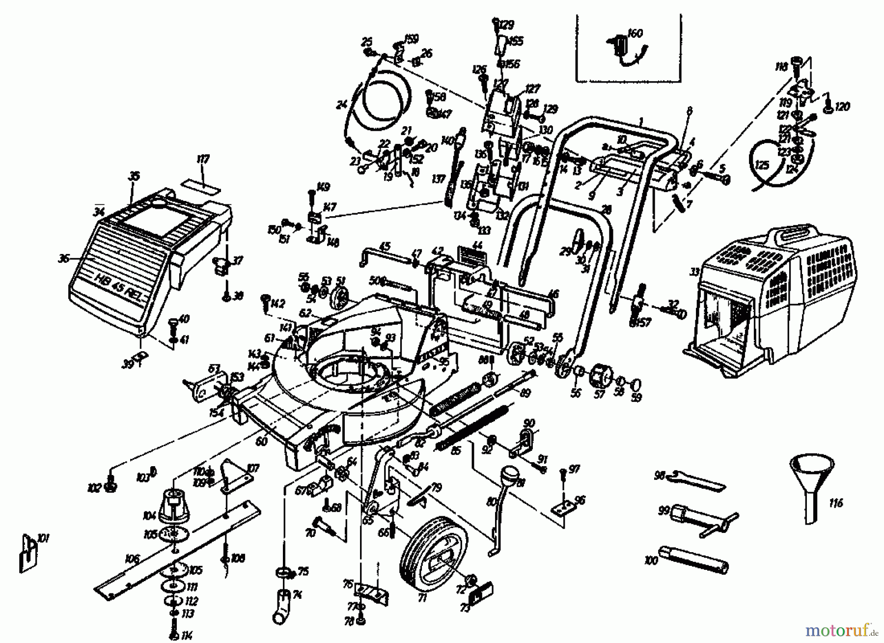  Gutbrod Motormäher mit Antrieb HB 45 REL 02885.02  (1987) Grundgerät