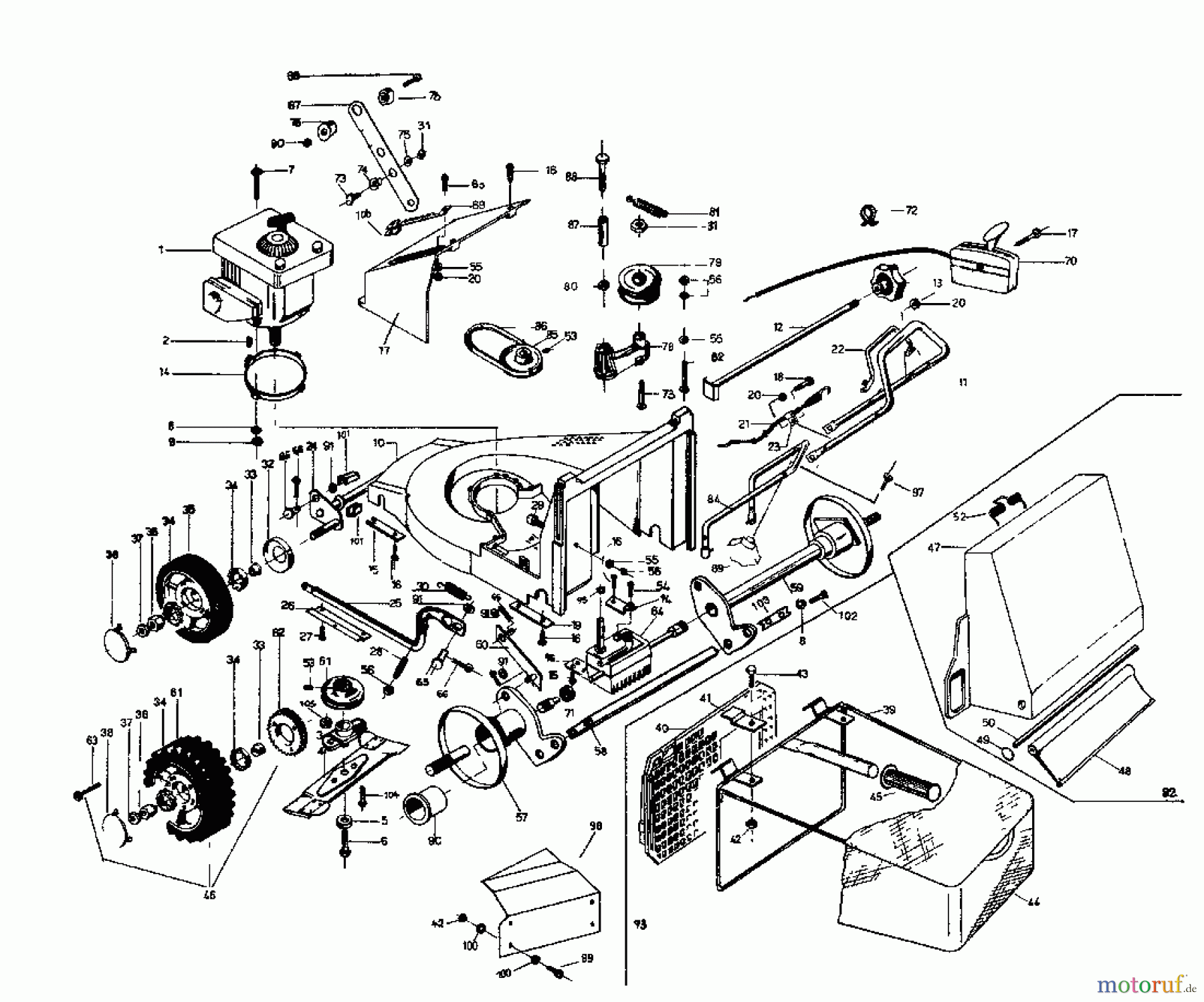  Rotaro Motormäher mit Antrieb ROTARO  48 SZ 188-0153  (1988) Grundgerät