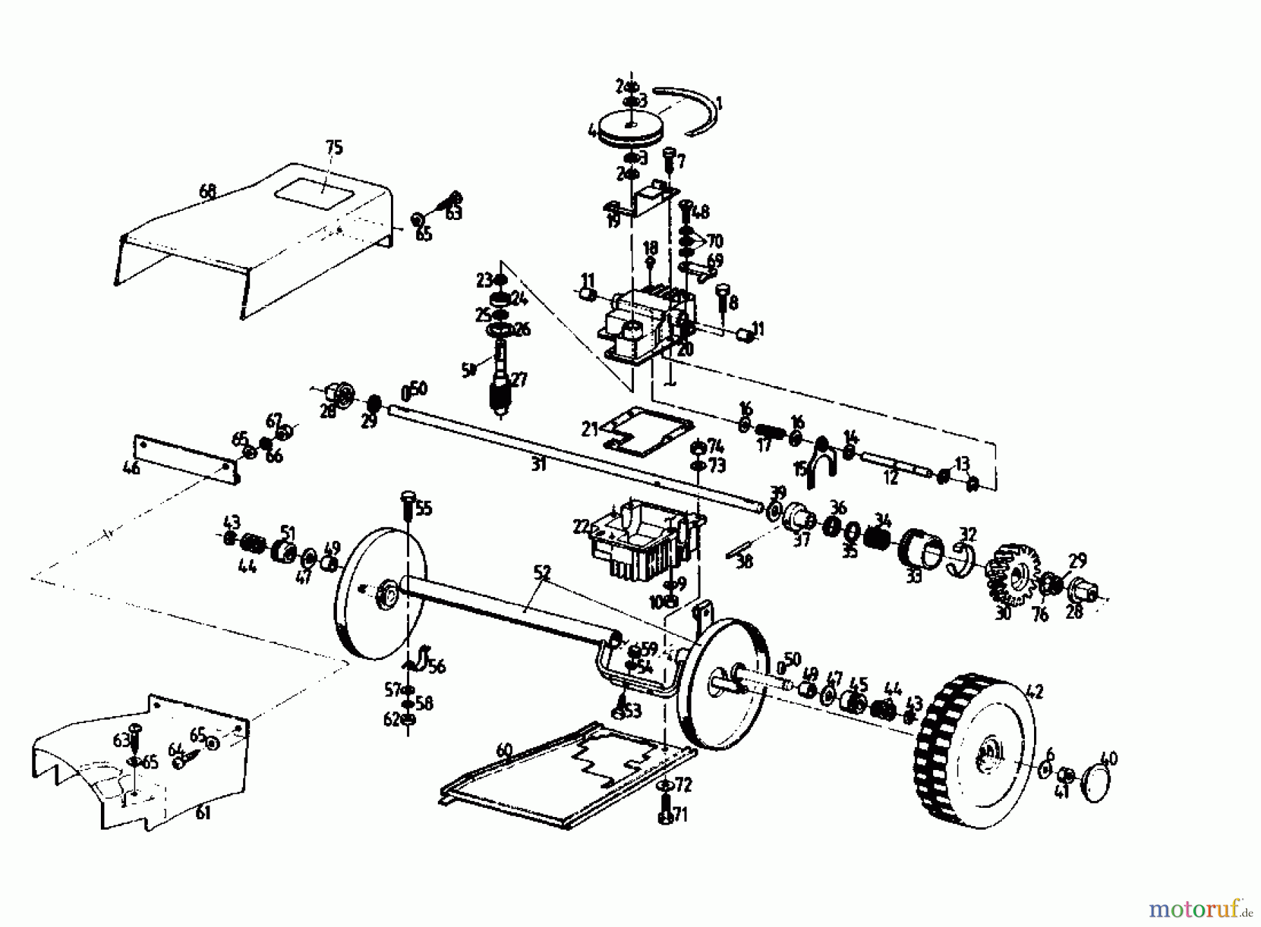  Gutbrod Motormäher mit Antrieb HB 55 REL 02849.02  (1988) Getriebe
