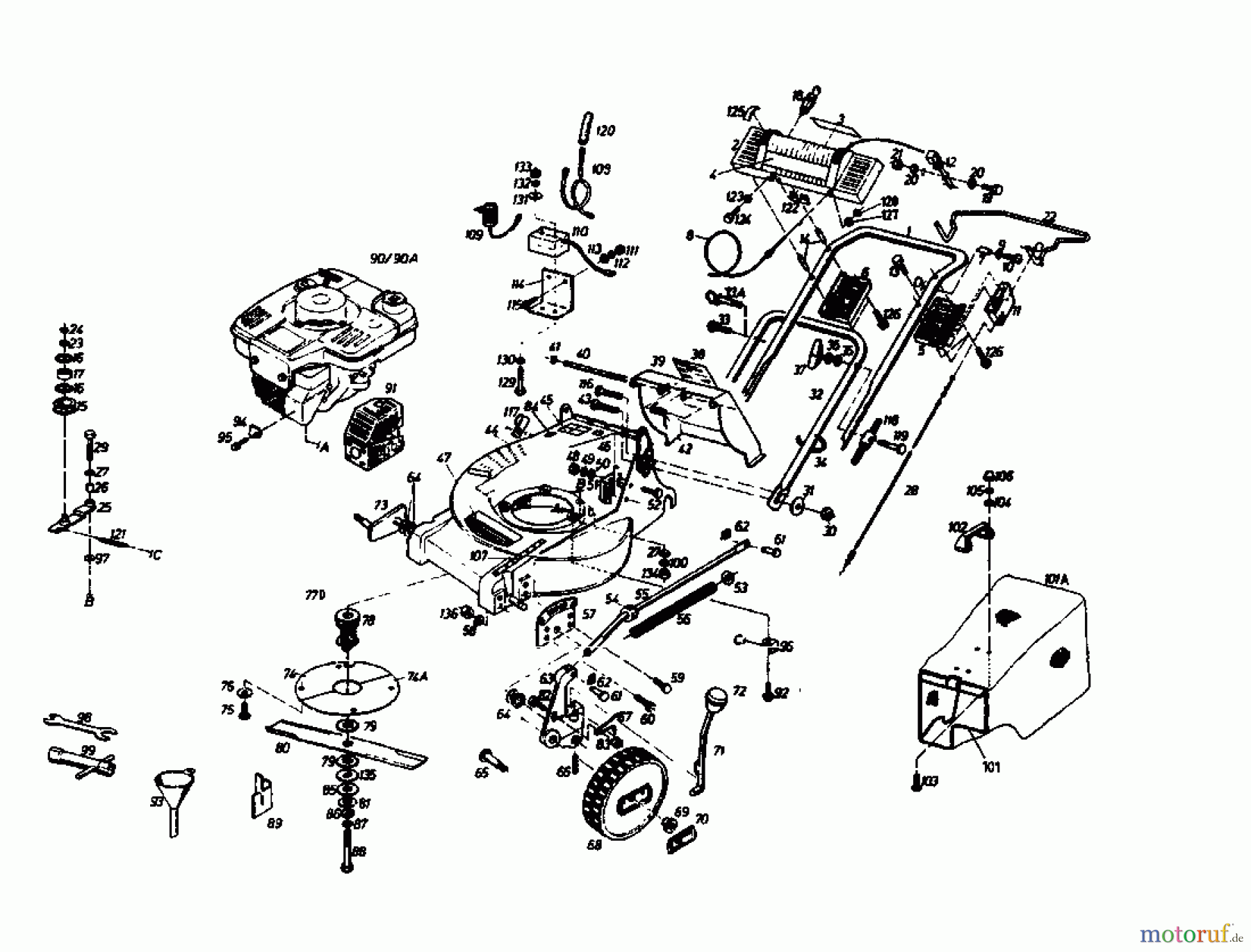  Gutbrod Motormäher mit Antrieb HB 55 REL 02849.02  (1988) Grundgerät