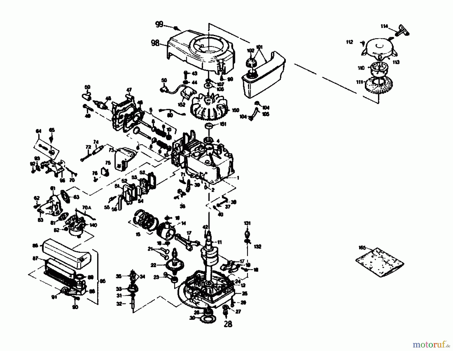  Gutbrod Motormäher mit Antrieb HB 47 R 02847.01  (1988) Kurbelgehäuse, Zylinder