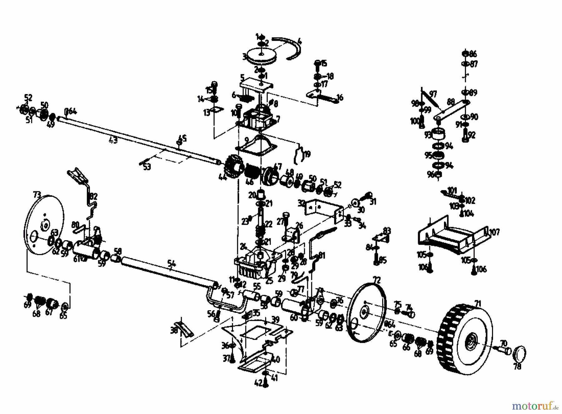 Gutbrod Motormäher mit Antrieb HB 47 REL 02847.03  (1988) Getriebe