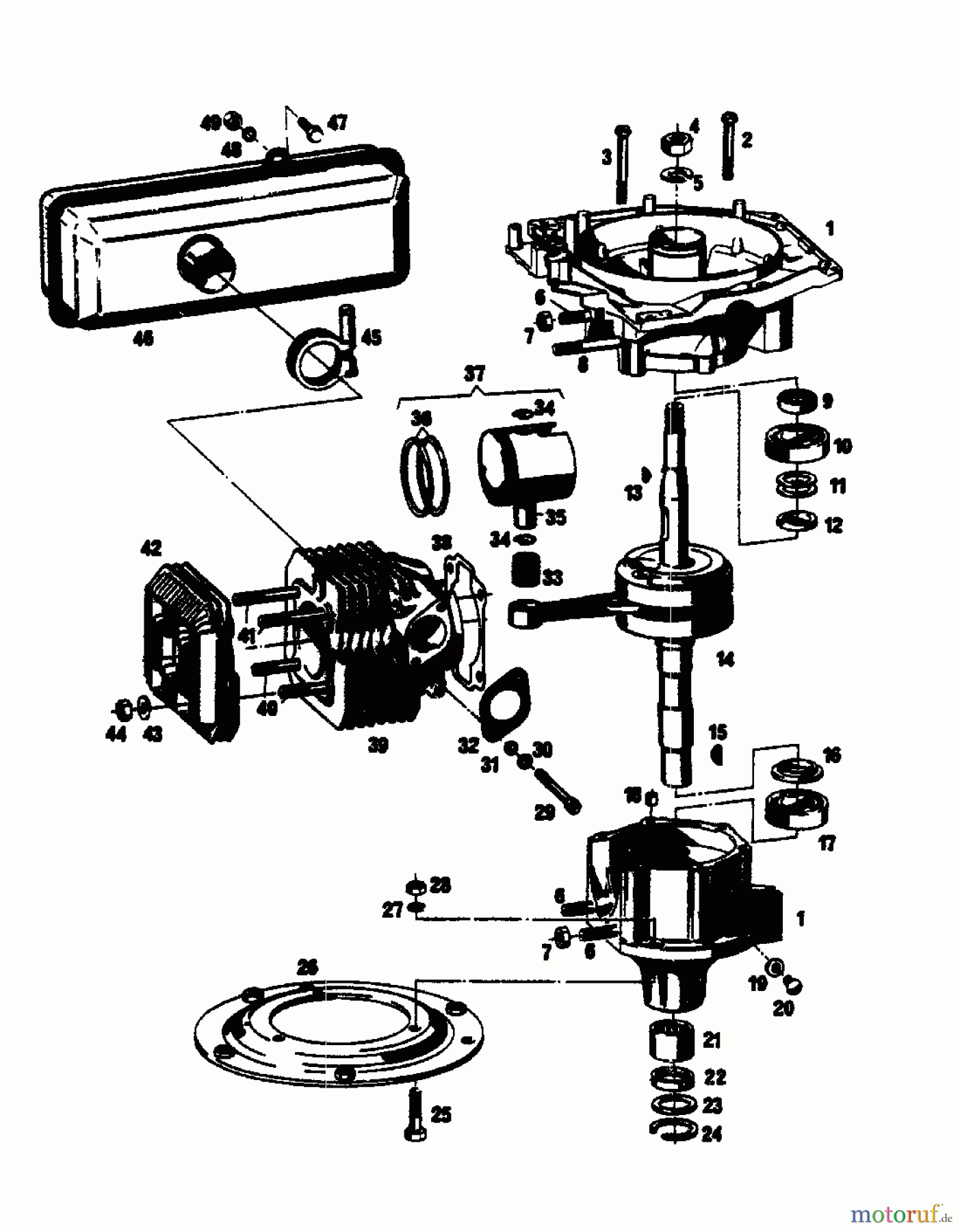  Gutbrod Motormäher mit Antrieb SB 51 R 02608.04  (1989) Kurbelgehäuse, Zylinder