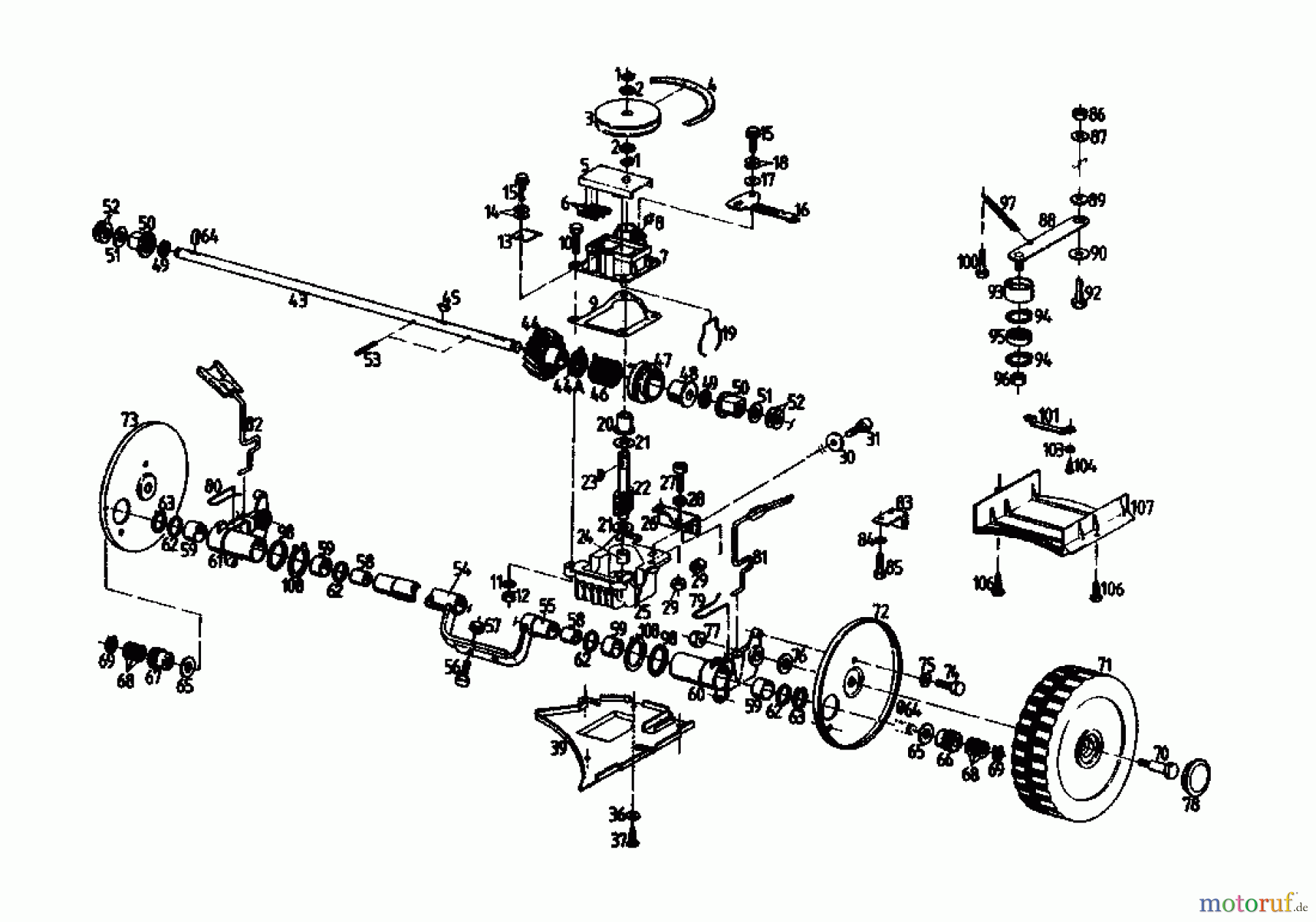  Gutbrod Motormäher mit Antrieb HB 47 R-2 T 02847.05  (1989) Getriebe