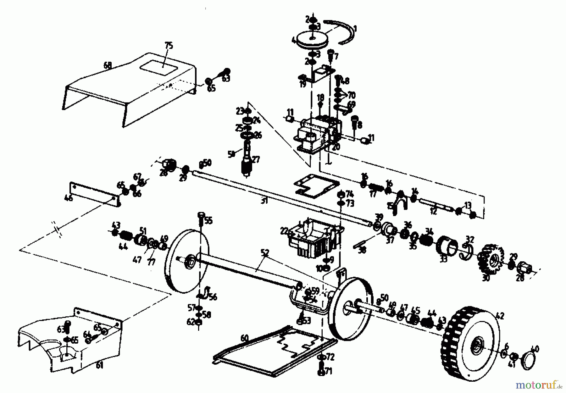 Gutbrod Motormäher mit Antrieb HB 56 R 02849.01  (1989) Getriebe