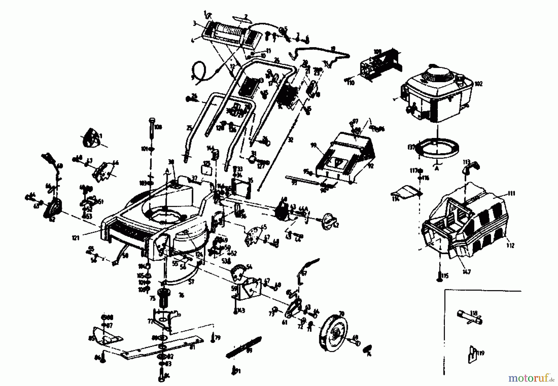  Gutbrod Motormäher mit Antrieb HB 47 R-2 T 02847.05  (1989) Grundgerät
