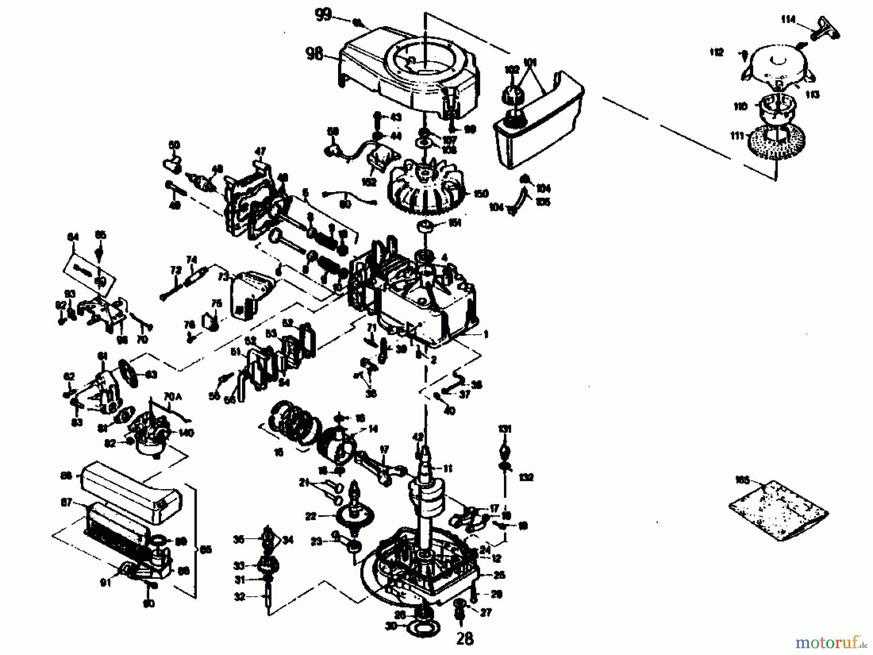  Gutbrod Motormäher mit Antrieb HB 47 R 02847.01  (1989) Kurbelgehäuse, Zylinder