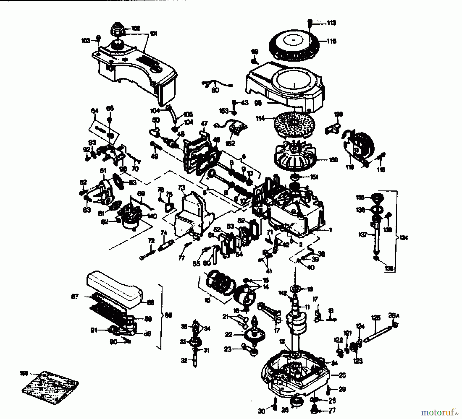  Gutbrod Motormäher mit Antrieb HB 46 R 02877.02  (1989) Kurbelgehäuse, Zylinder