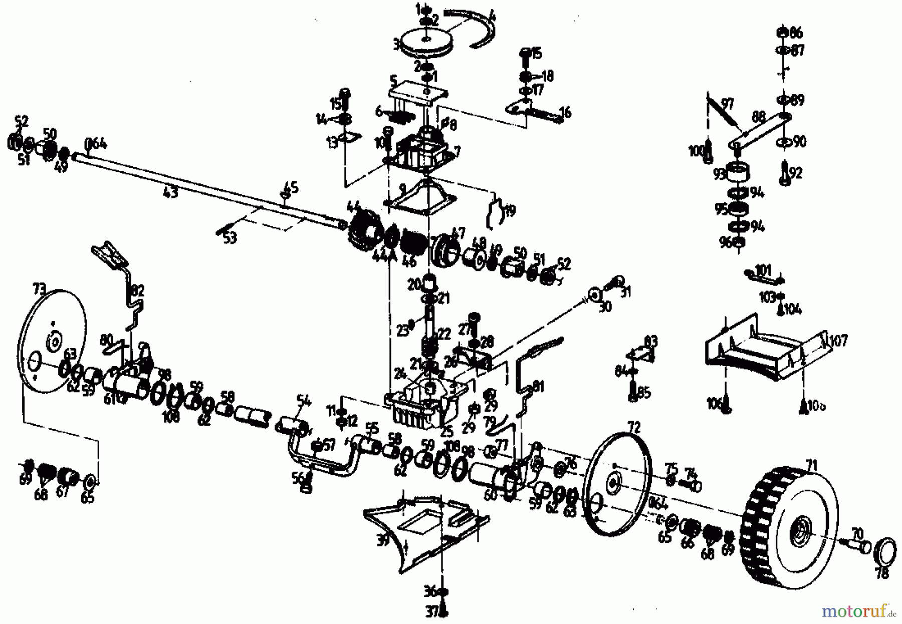  Gutbrod Motormäher mit Antrieb HB 47 REL 02847.09  (1989) Getriebe