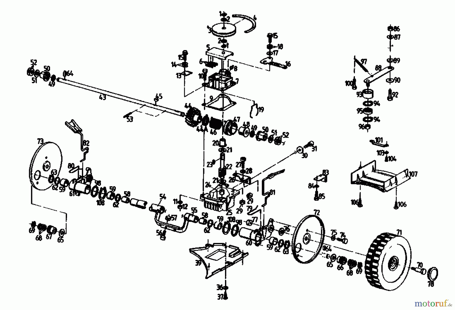  Gutbrod Motormäher mit Antrieb HB 47 R 02847.08  (1990) Getriebe