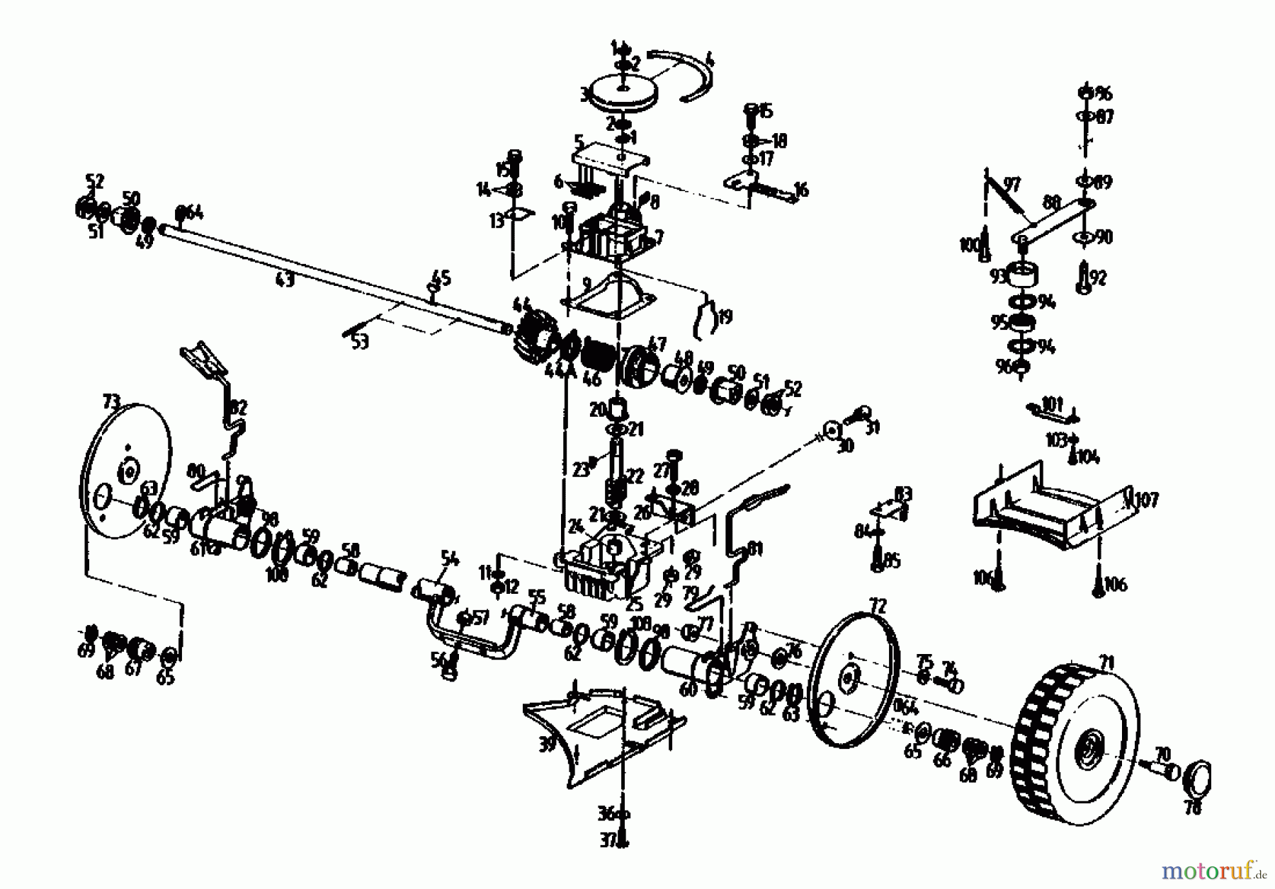  Gutbrod Motormäher mit Antrieb HB 47 R-4 BS 04001.01  (1990) Getriebe