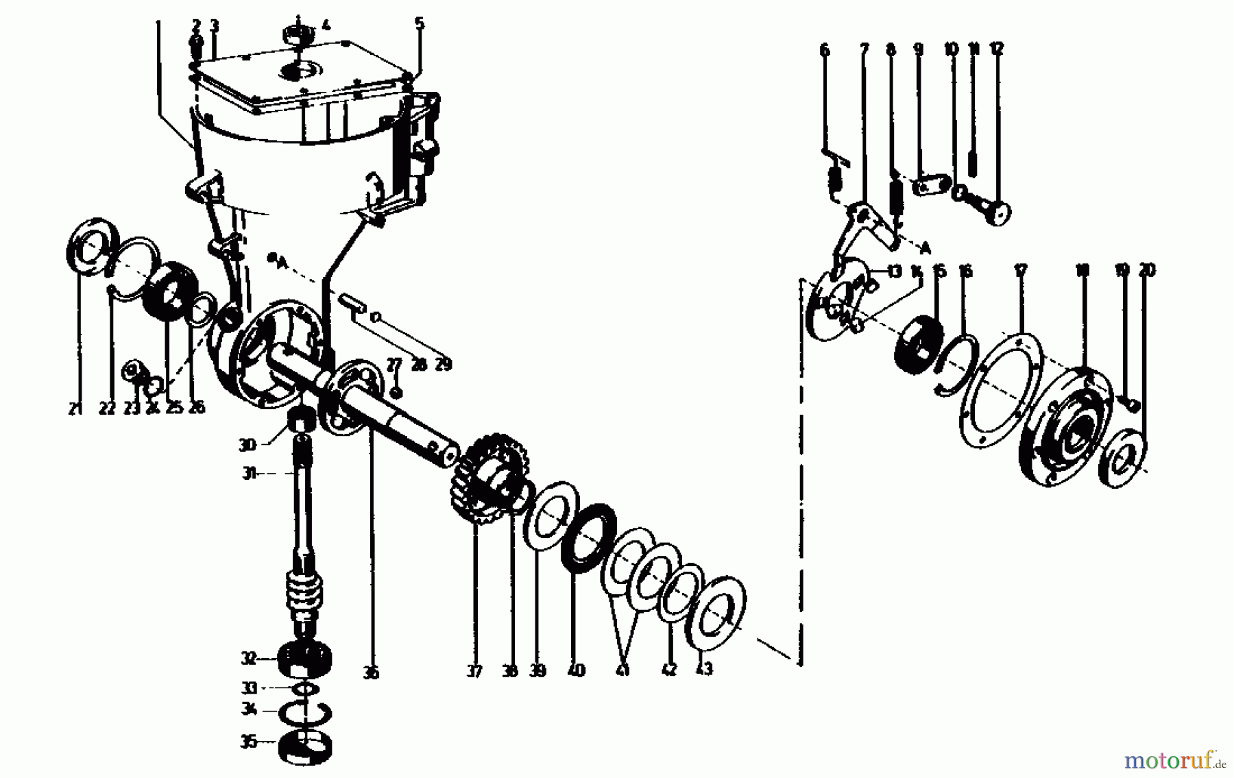  Gutbrod Motorhacken MB 65-35 07516.01  (1990) Getriebe