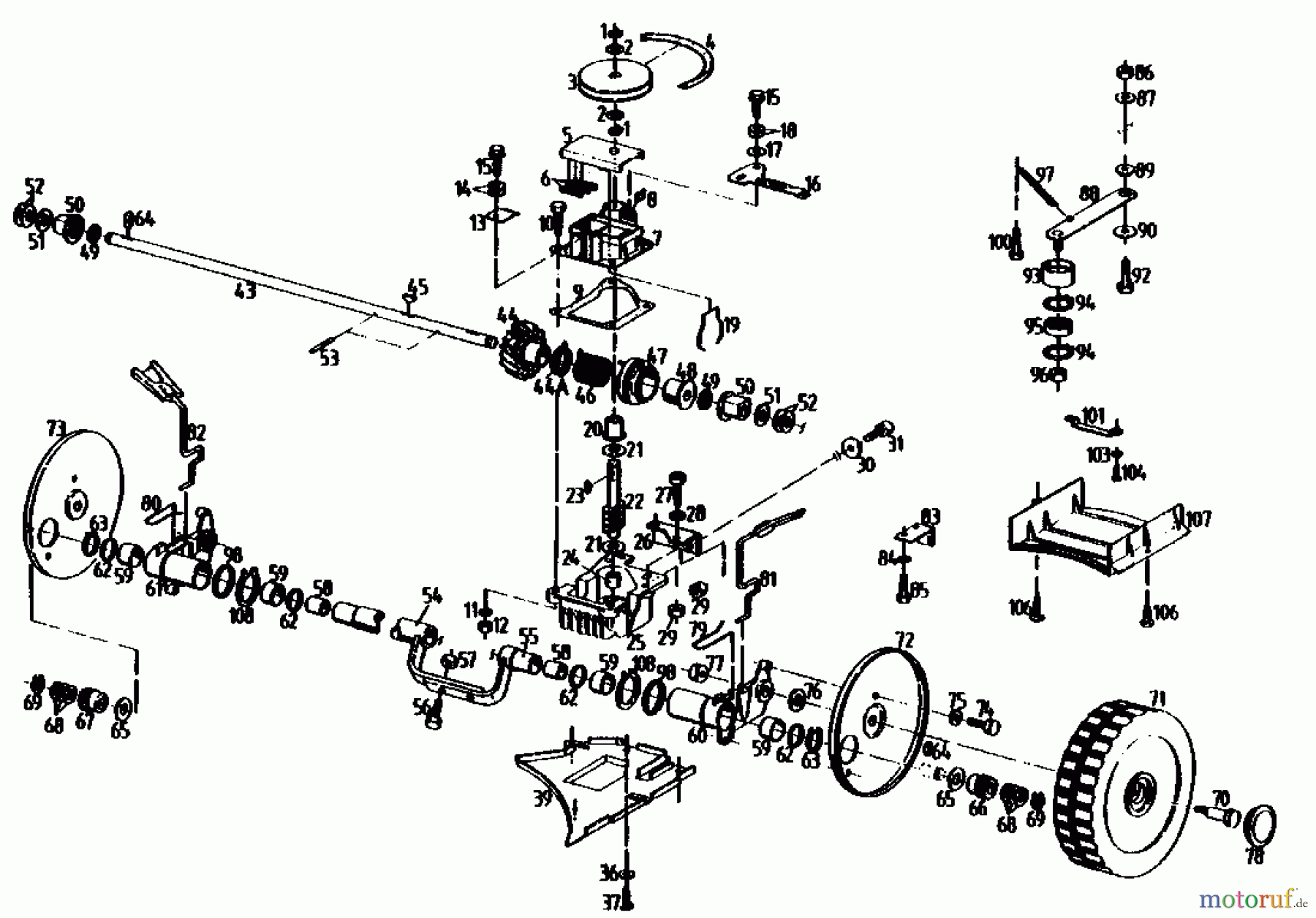  Gutbrod Motormäher mit Antrieb HB 47 R-4 BS 04001.01  (1991) Getriebe