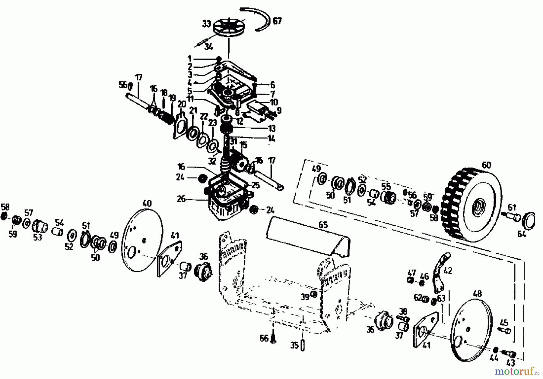  Gutbrod Motormäher mit Antrieb TURBO HBSRE 04011.04  (1991) Getriebe