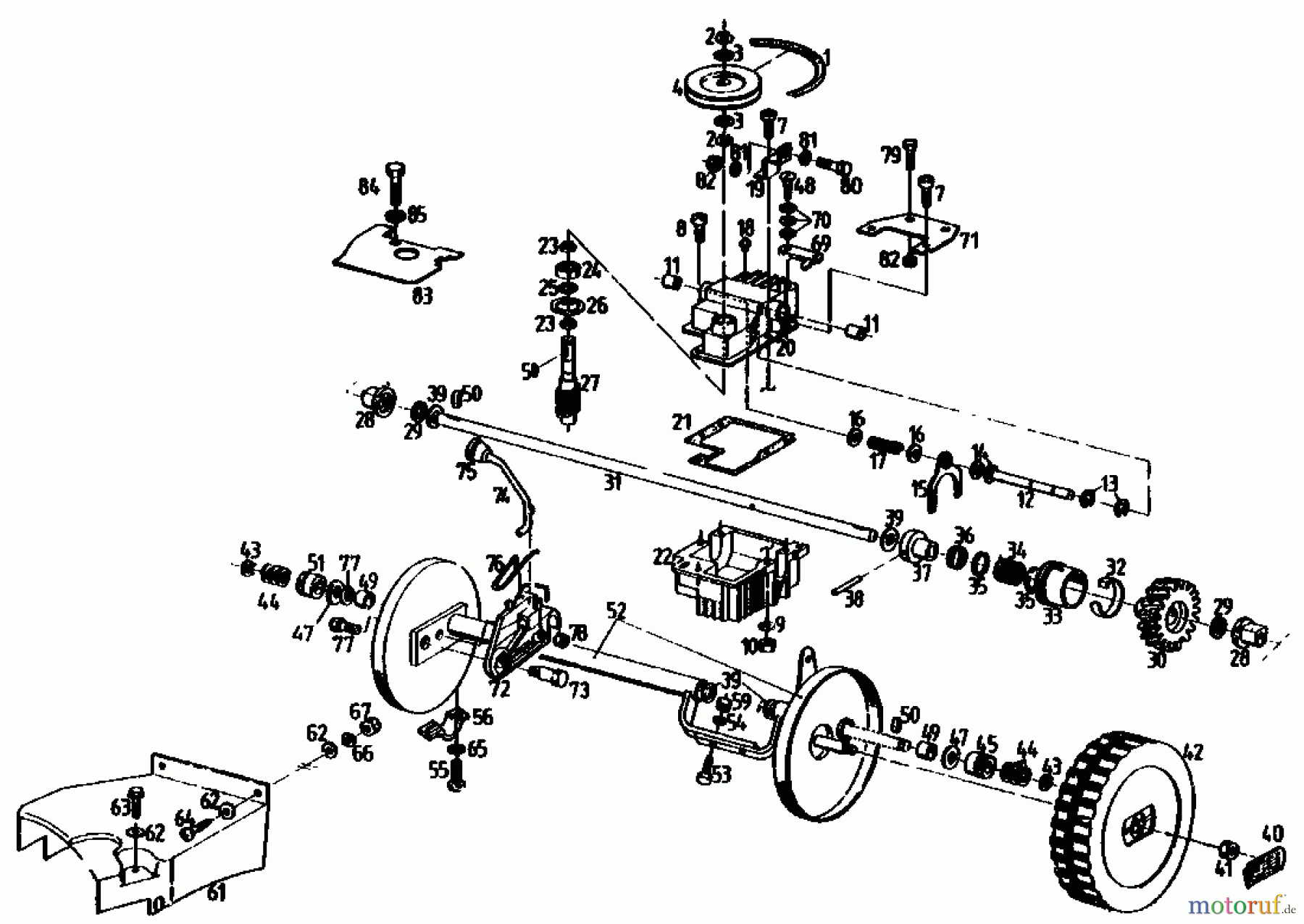  Gutbrod Motormäher mit Antrieb MH 454 RE 04006.05  (1991) Getriebe