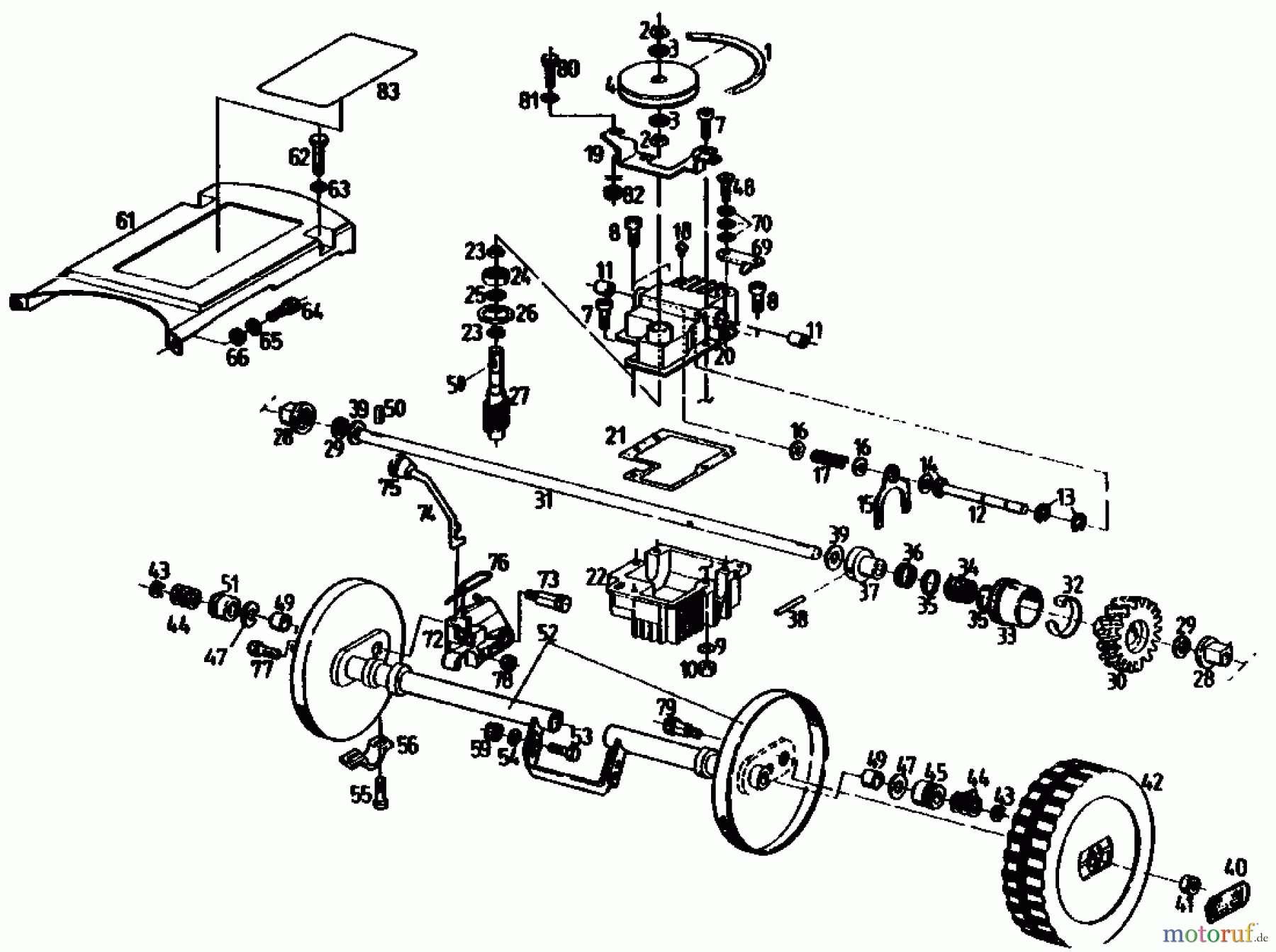  Gutbrod Motormäher mit Antrieb MS 482 R 04008.03  (1991) Getriebe