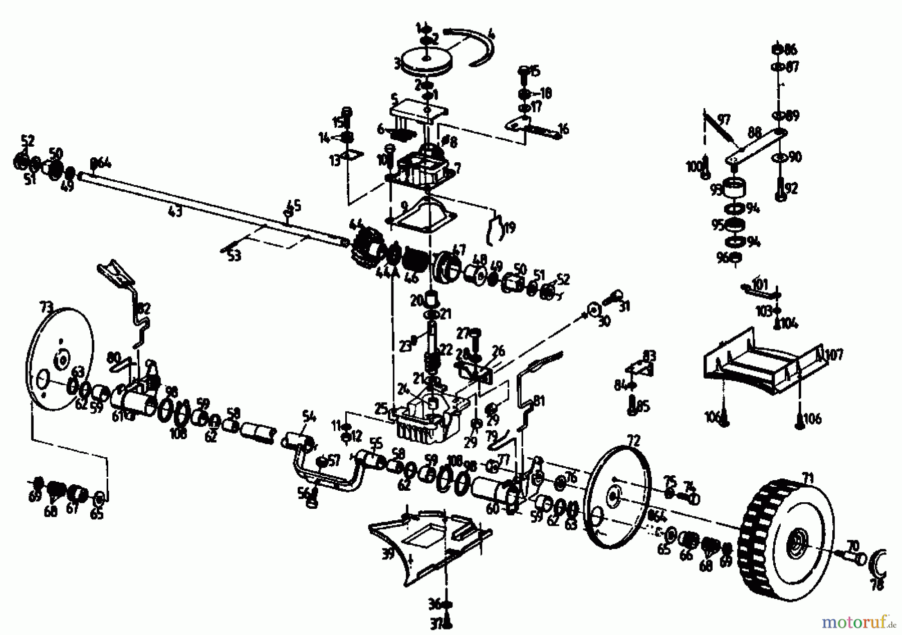  Gutbrod Motormäher mit Antrieb HB 47 R-4 BSE 04001.02  (1992) Getriebe