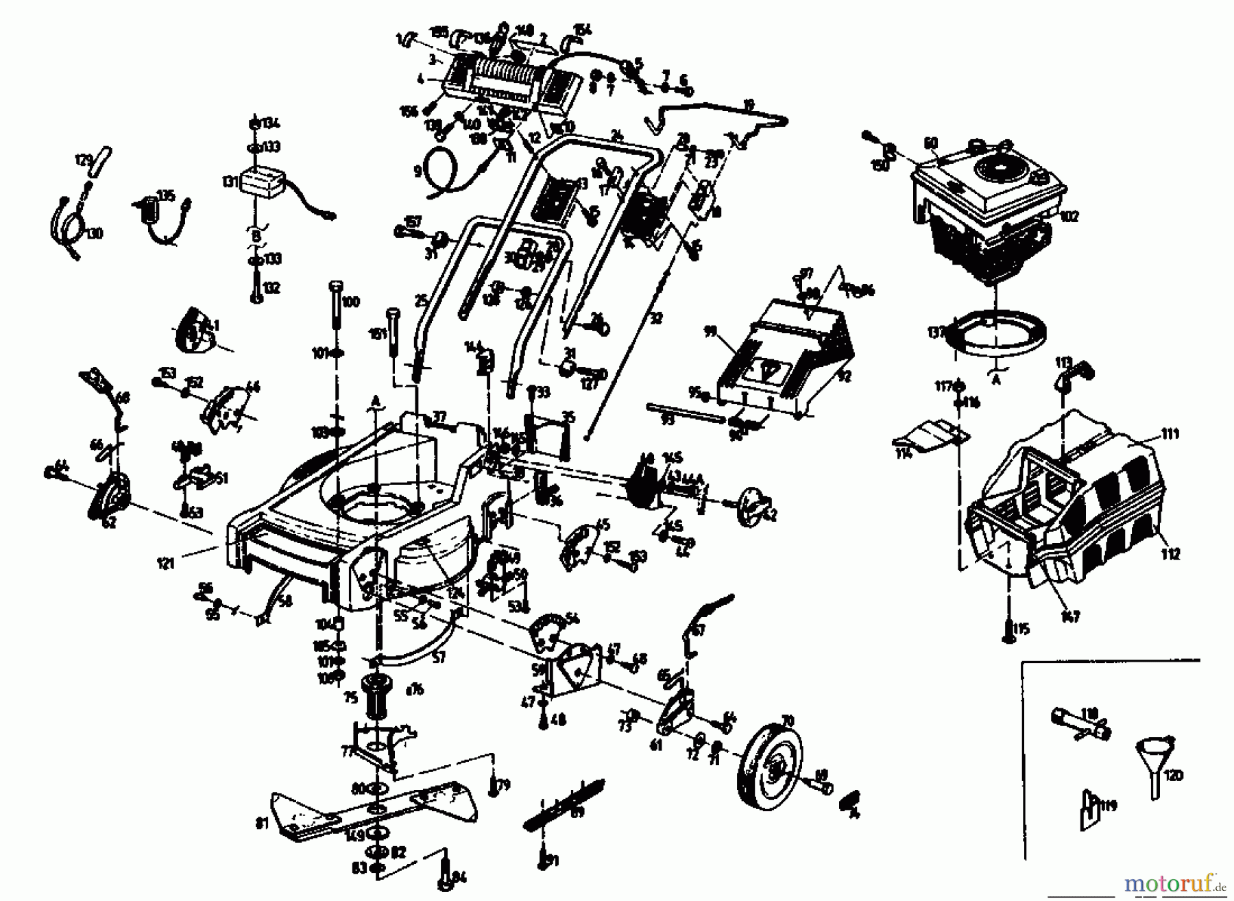  Gutbrod Motormäher mit Antrieb HB 47 R-4 BSE 04001.02  (1992) Grundgerät