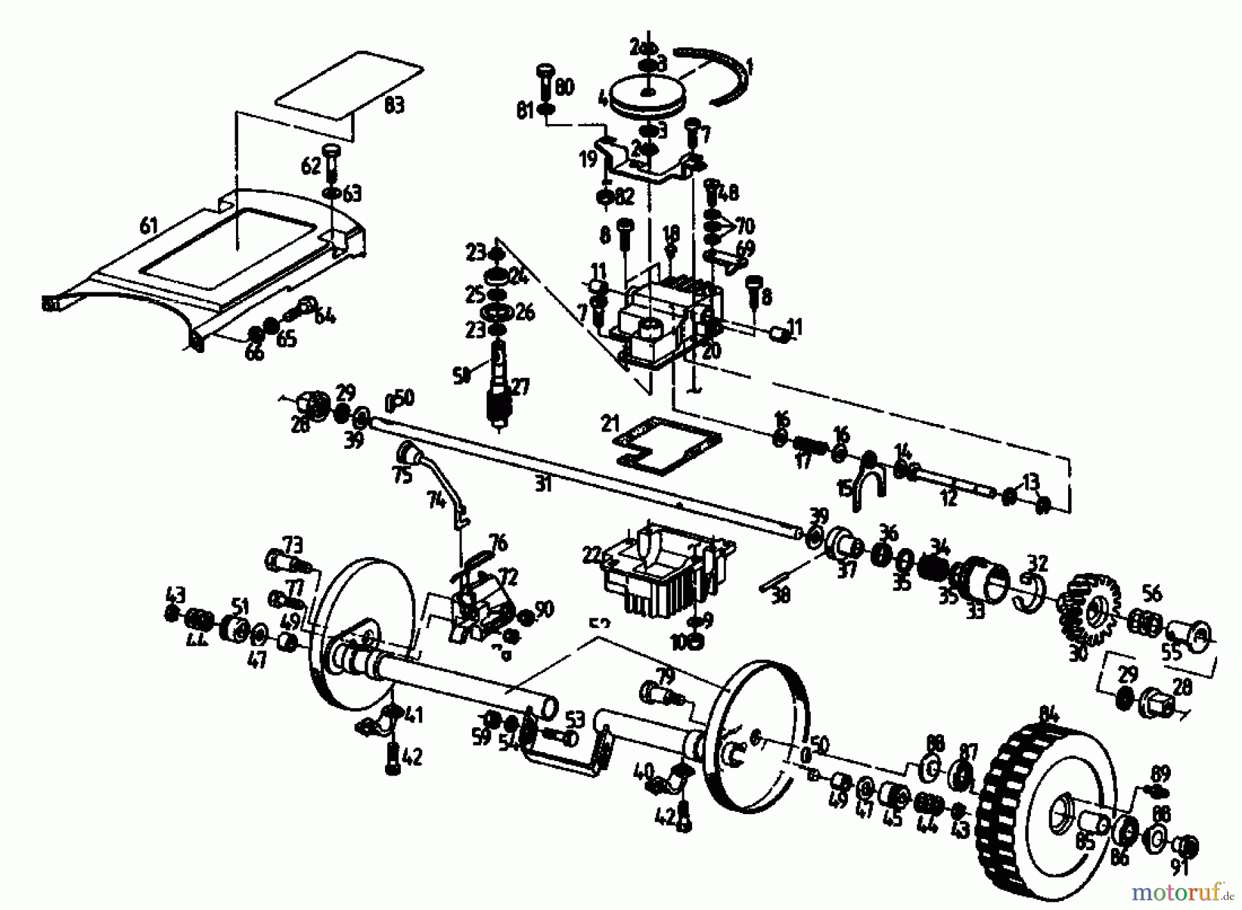  Gutbrod Motormäher mit Antrieb MS 482 PR 04016.03  (1992) Getriebe