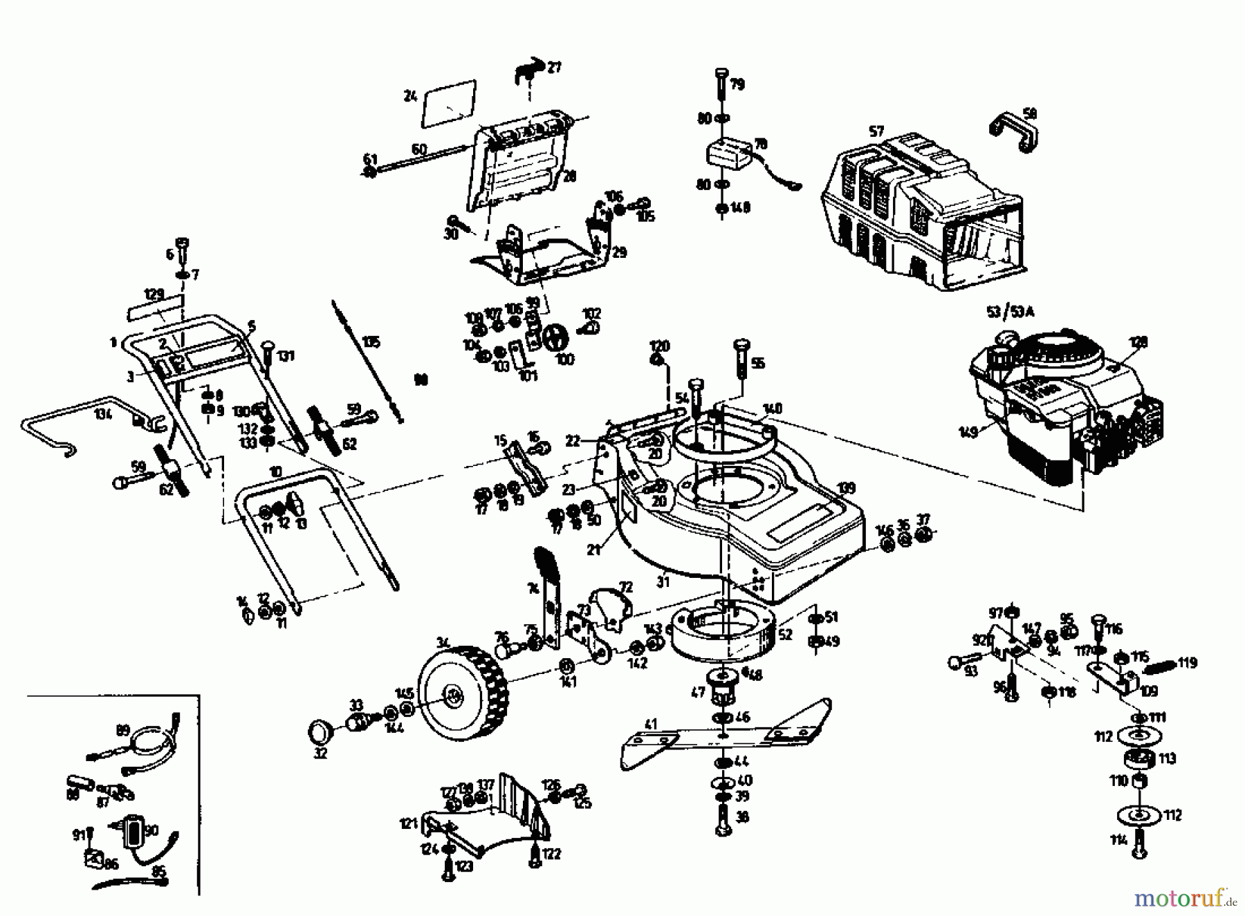  Gutbrod Motormäher mit Antrieb TURBO HBSR 04011.03  (1992) Grundgerät