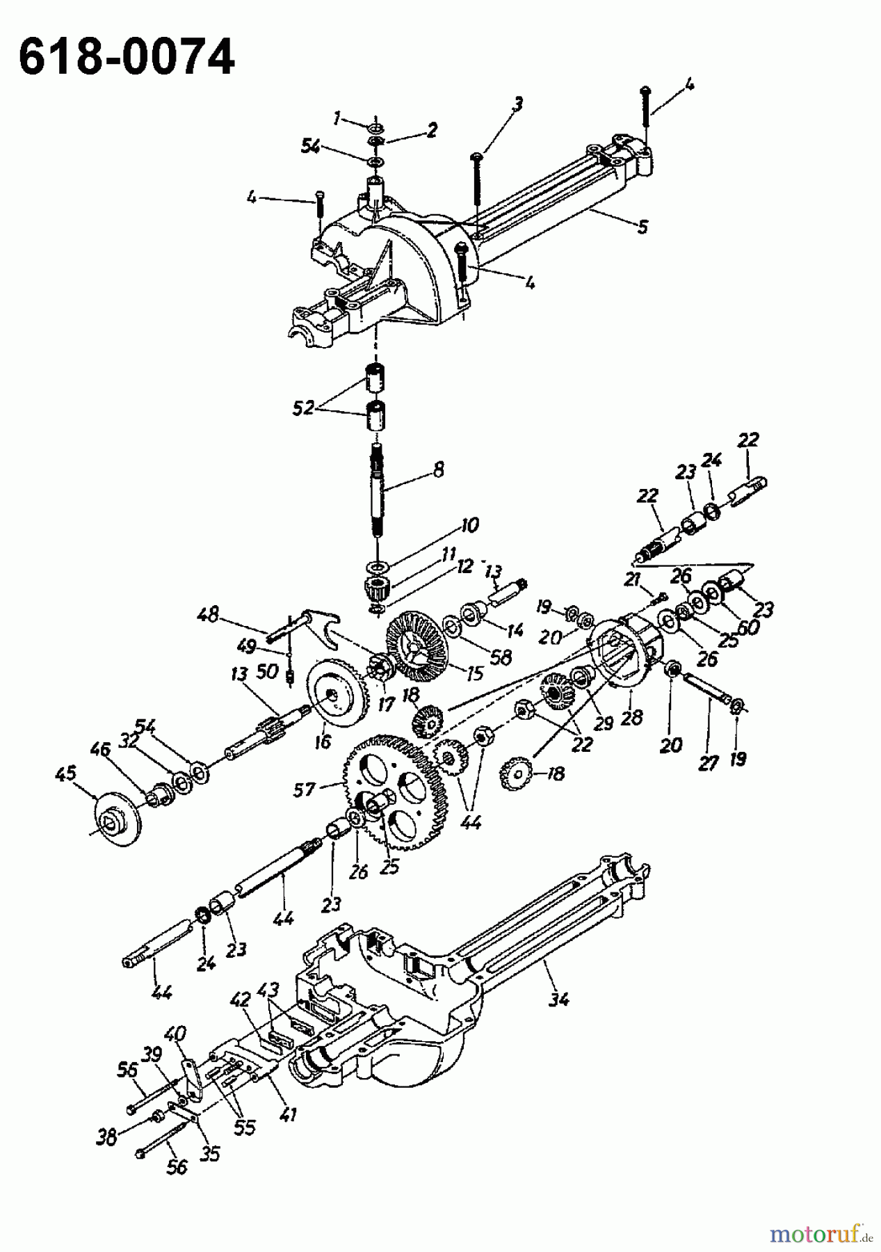  MTD Rasentraktoren 10/76 HN 133B560C600  (1993) Getriebe