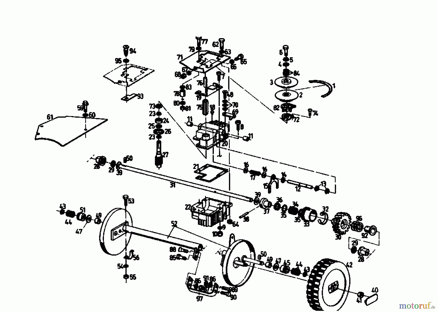  Gutbrod Motormäher mit Antrieb MH 534 RVE 04007.03  (1995) Getriebe