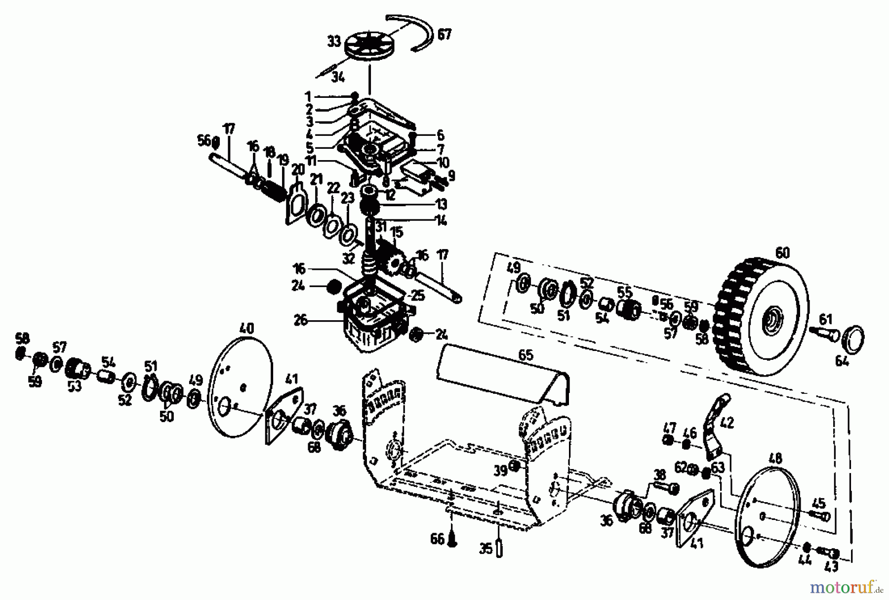  Gutbrod Motormäher mit Antrieb TURBO HBSR 04021.03  (1993) Getriebe