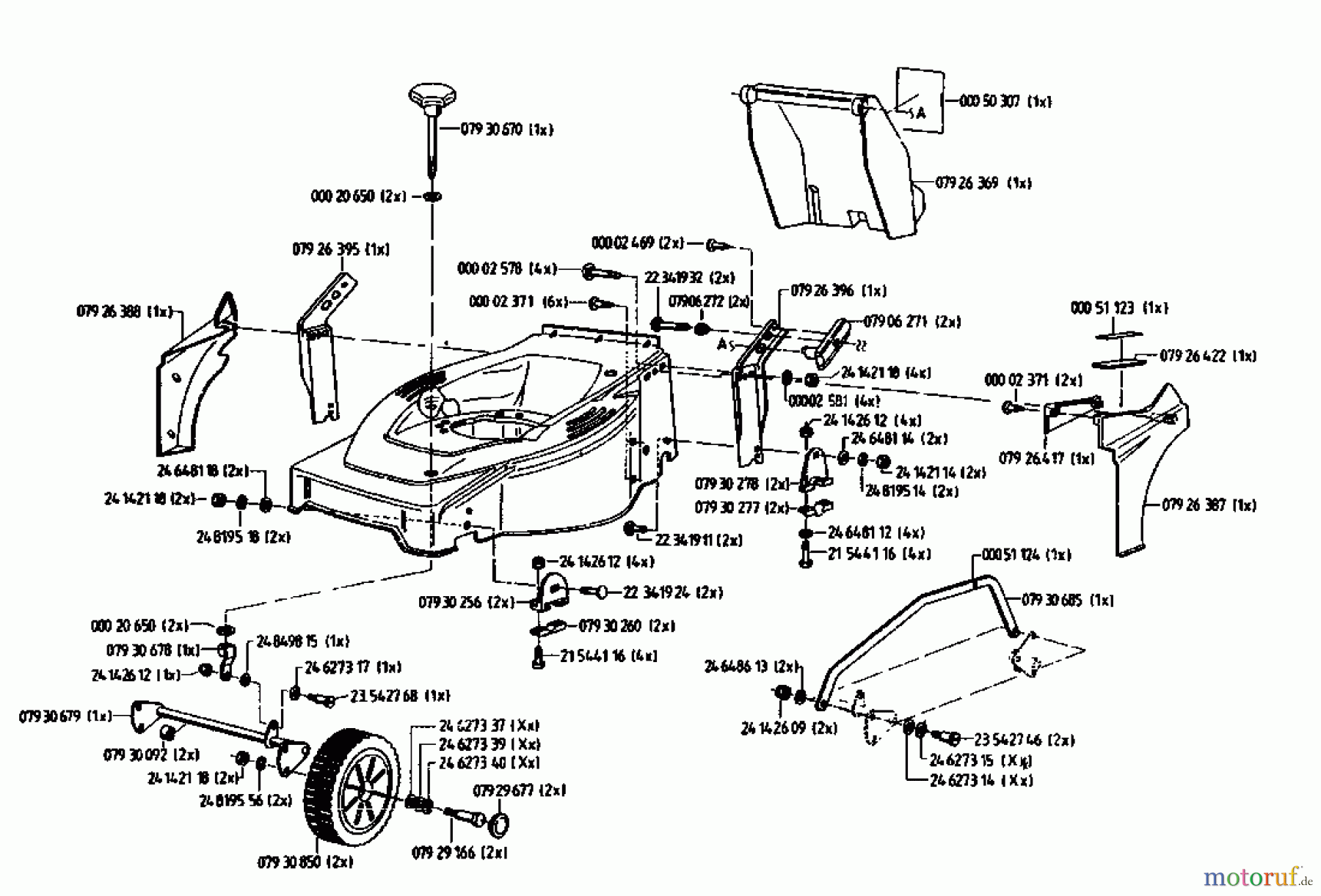  Gutbrod Motormäher mit Antrieb HB 48 RL 02815.01  (1994) Grundgerät