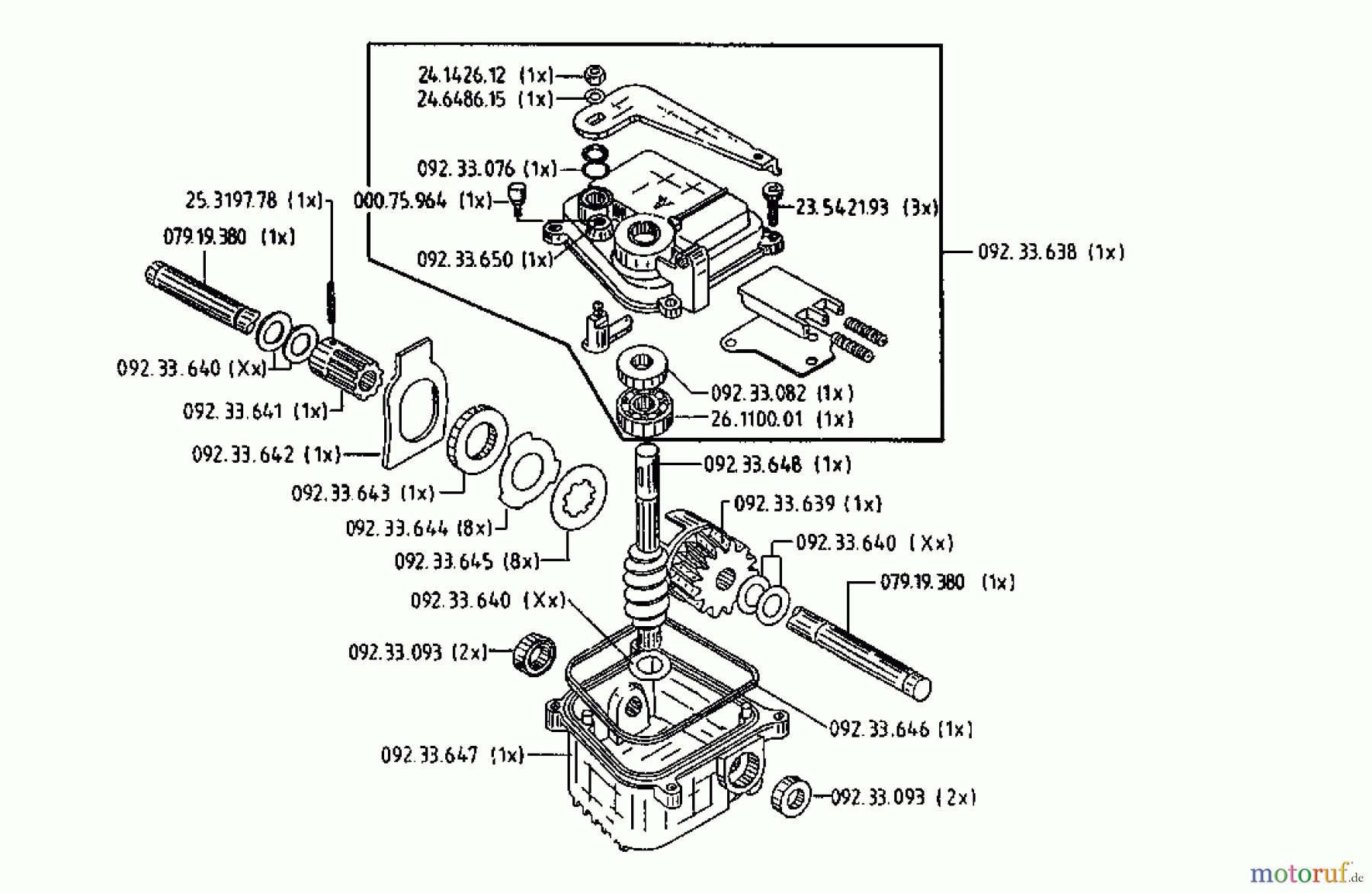  Gutbrod Motormäher mit Antrieb HB 48 RL 02815.01  (1993) Getriebe