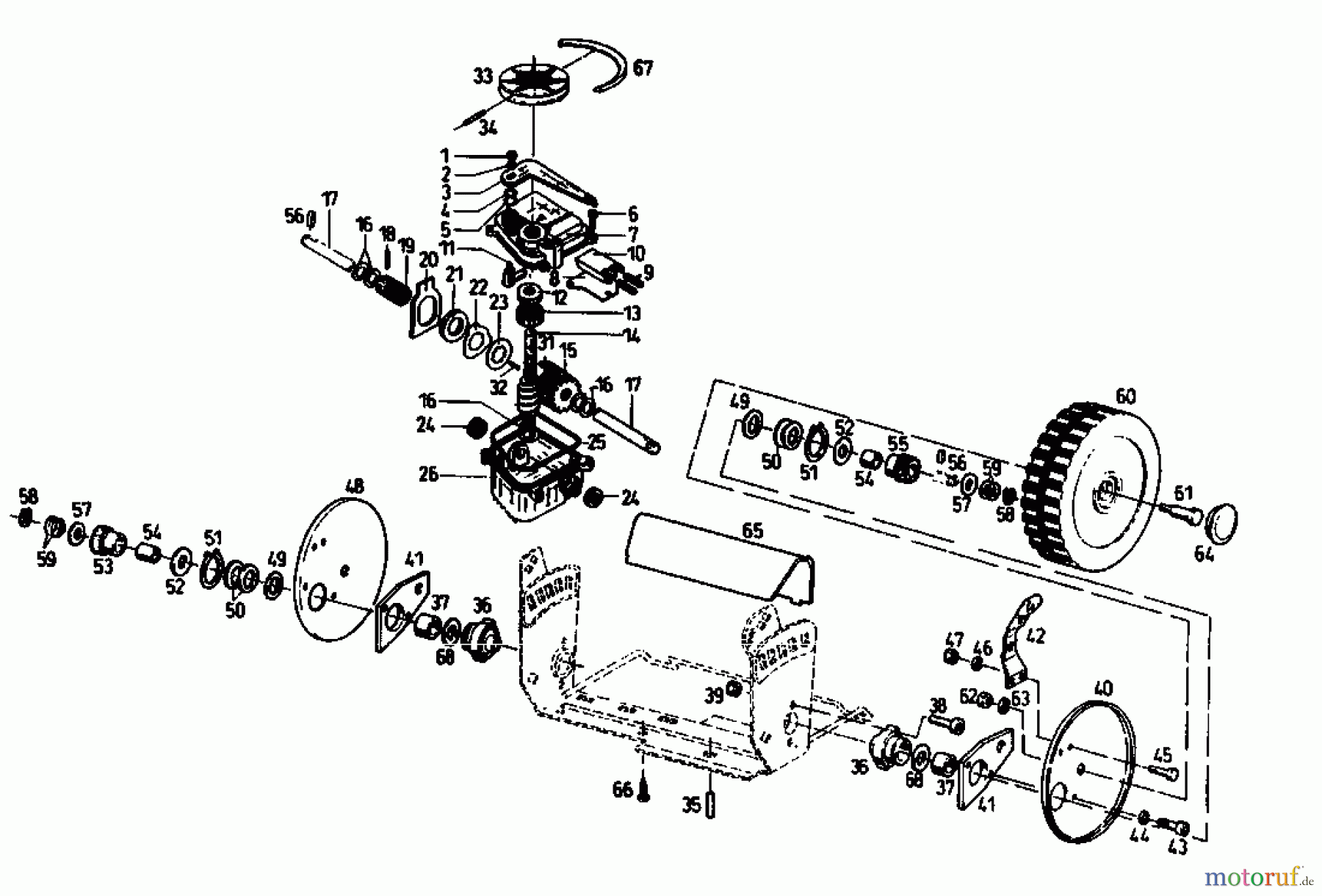 Gutbrod Motormäher mit Antrieb TURBO HBSR-2 T 04011.09  (1993) Getriebe