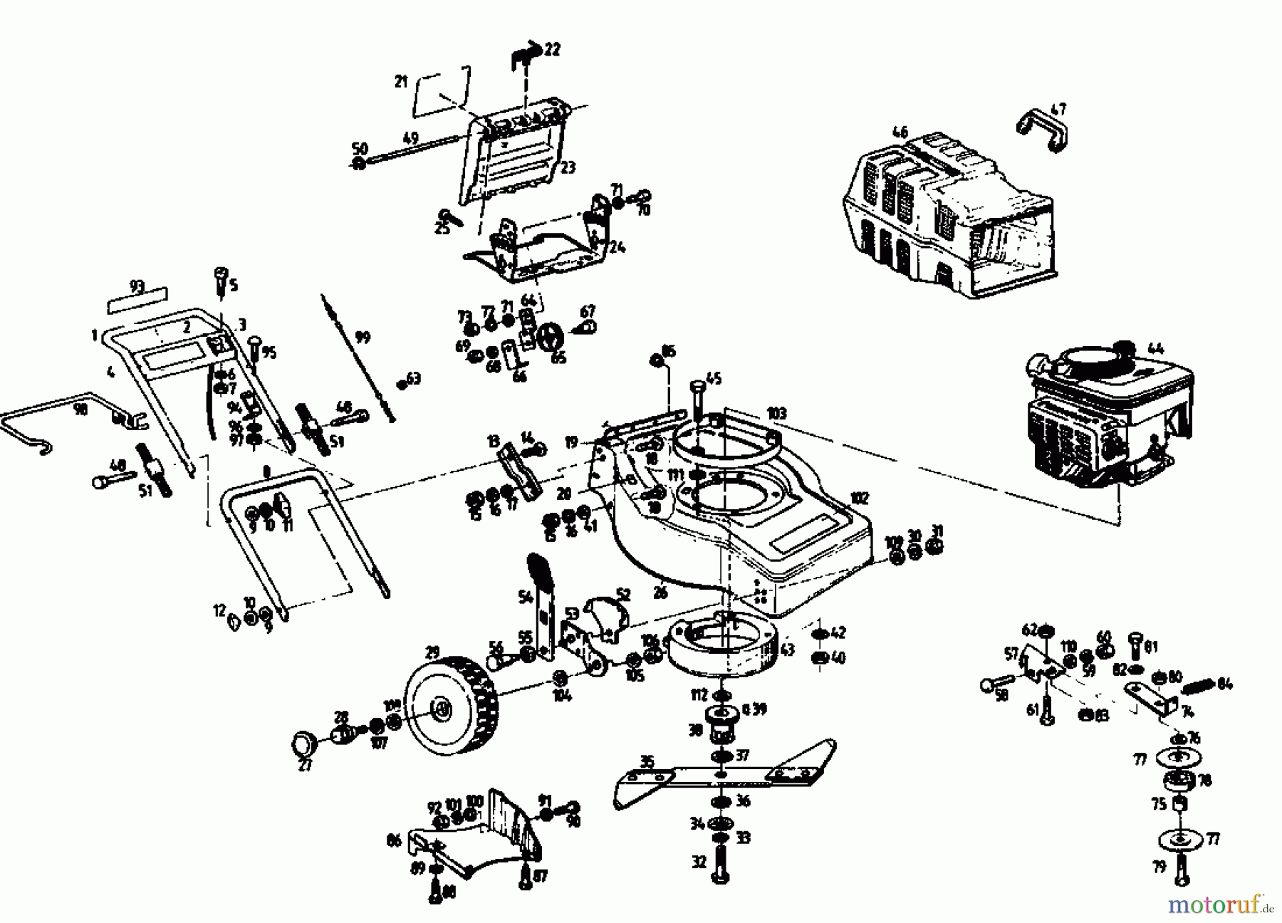  Gutbrod Motormäher mit Antrieb TURBO HBSR-2 T 04011.09  (1993) Grundgerät