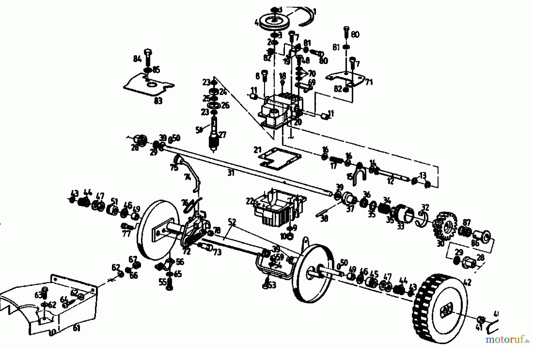 Gutbrod Motormäher mit Antrieb MH 454 RB 04022.05  (1993) Getriebe