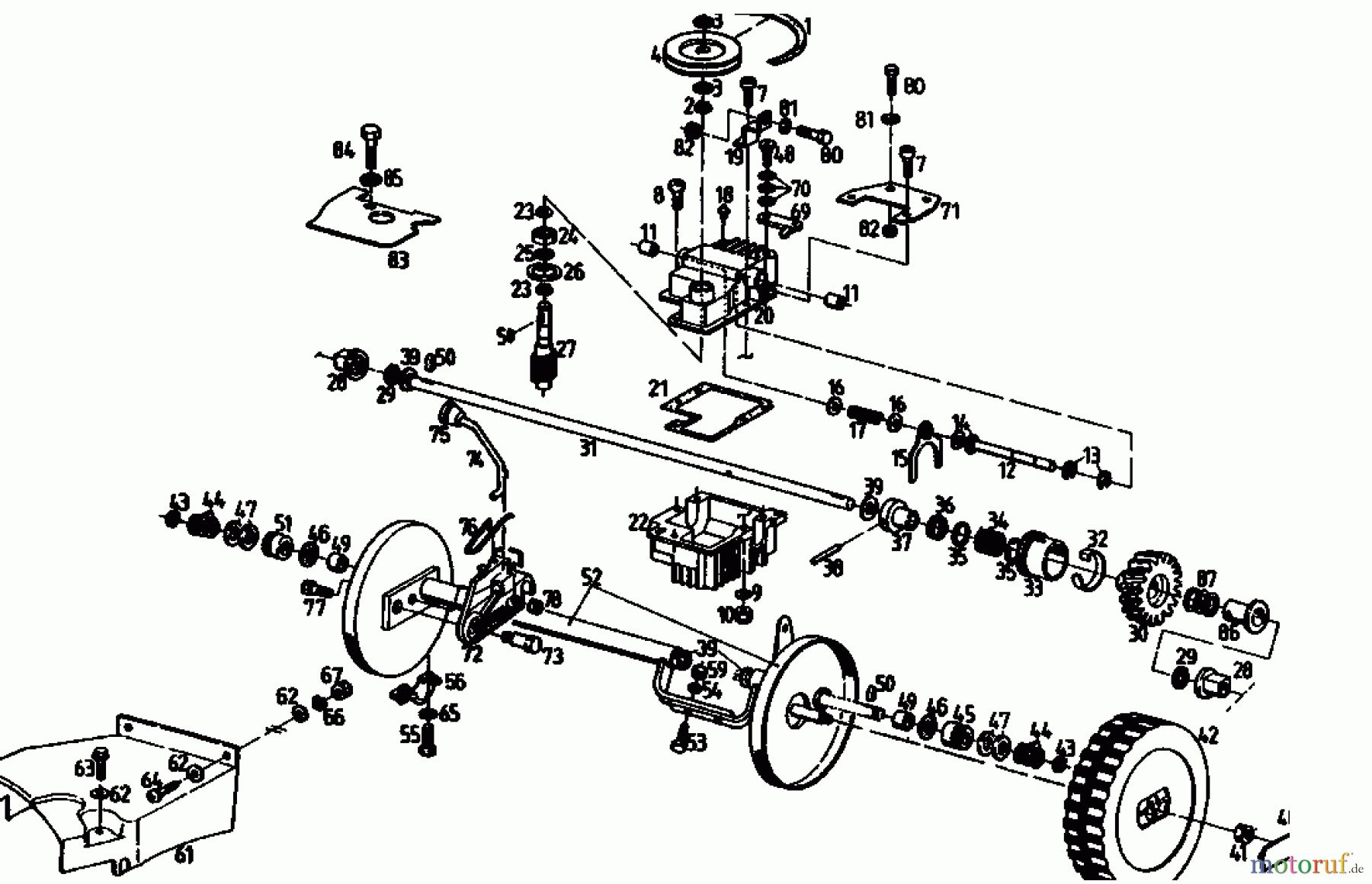  Gutbrod Motormäher mit Antrieb MH 454 REB 04006.08  (1993) Getriebe