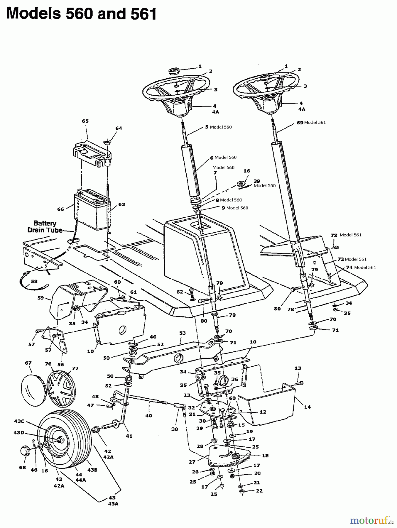  MTD Rasentraktoren 10/76 HN 133B560C600  (1993) Vorderachse